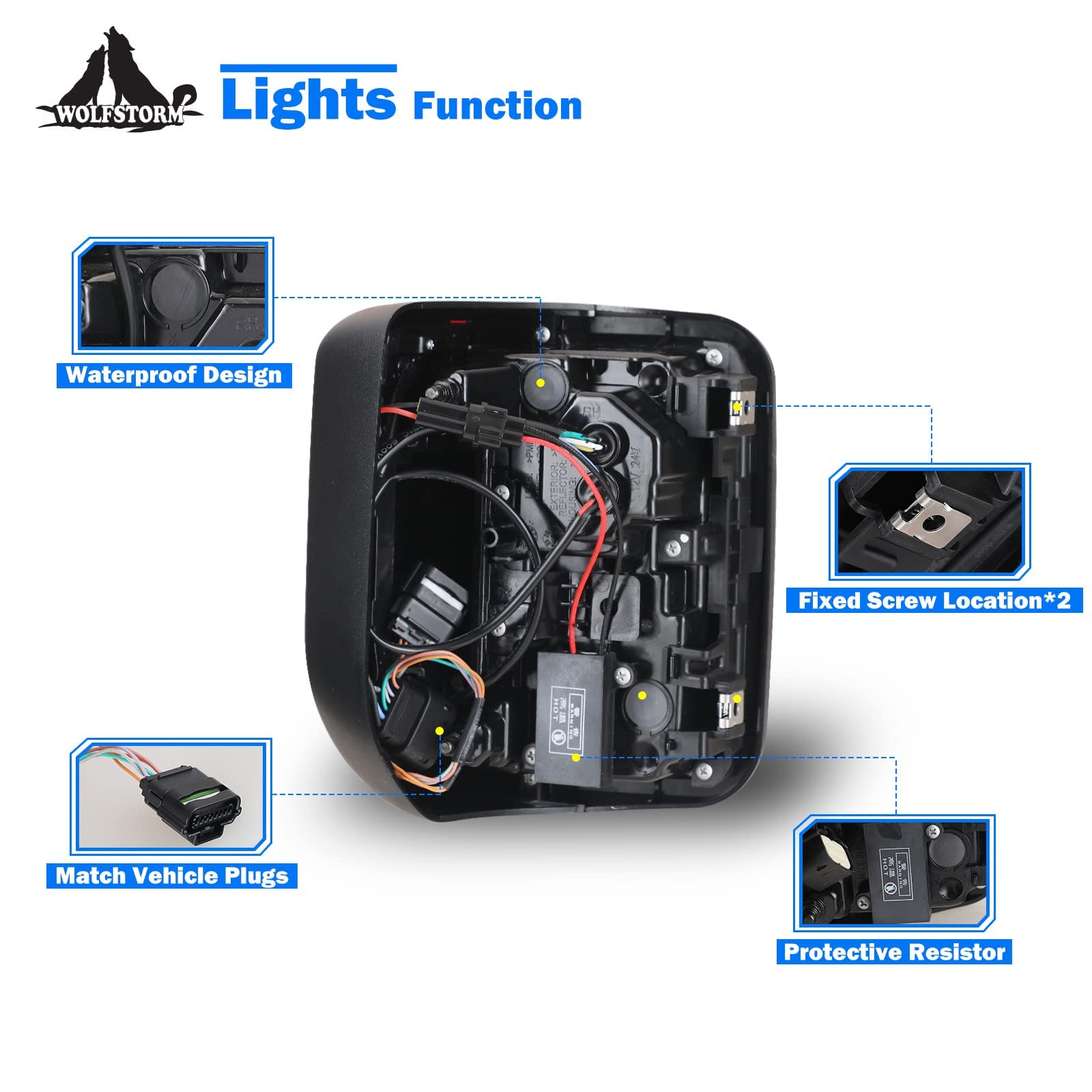 Smoked LED Tail Lights for 2019-2023 Jeep Gladiator JT - DRL & Sequential Turn Signal Lights - Plug & Play Taillights with 30W Reverse/Brake Light (1 Pair) - Perfect for Off-Roading, Night Driving & Jeep Customization