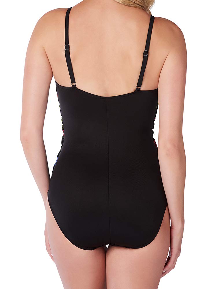 Magicsuit Modern Romance Lisa One-Piece Swimsuit - Black & Multicolor Print - Size 10 | Perfect for Beach Vacations, Pool Parties & Summer Getaways