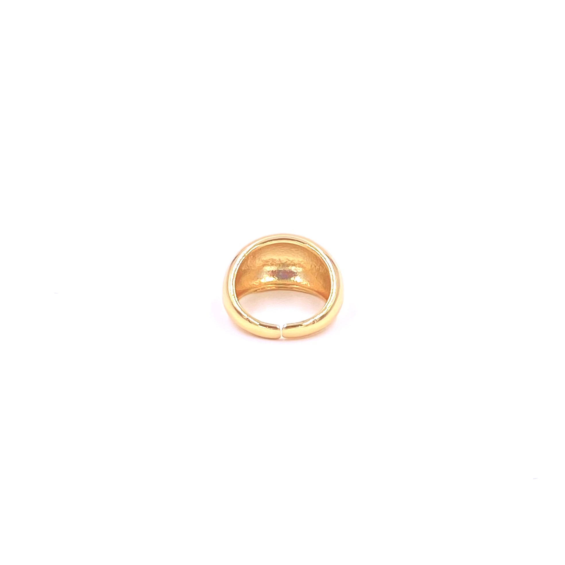 Ashley Gold Stainless Steel Dome Ring for Women - 18K Gold Plated Fashion Jewelry - Perfect for Parties, Weddings & Everyday Wear