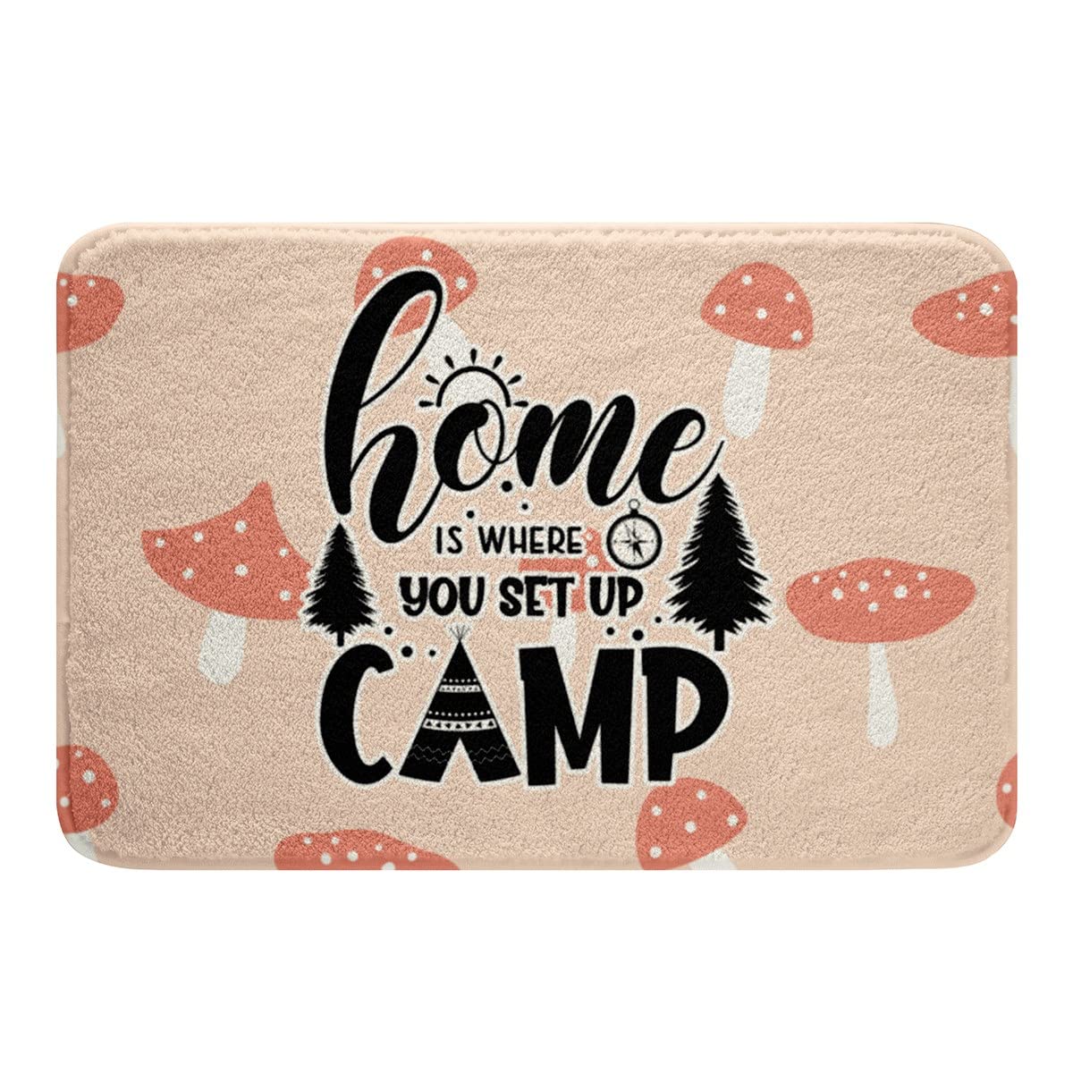 **Cute Mushroom Bath Mat - Ultra Soft Microfiber, Water Absorbent, 20