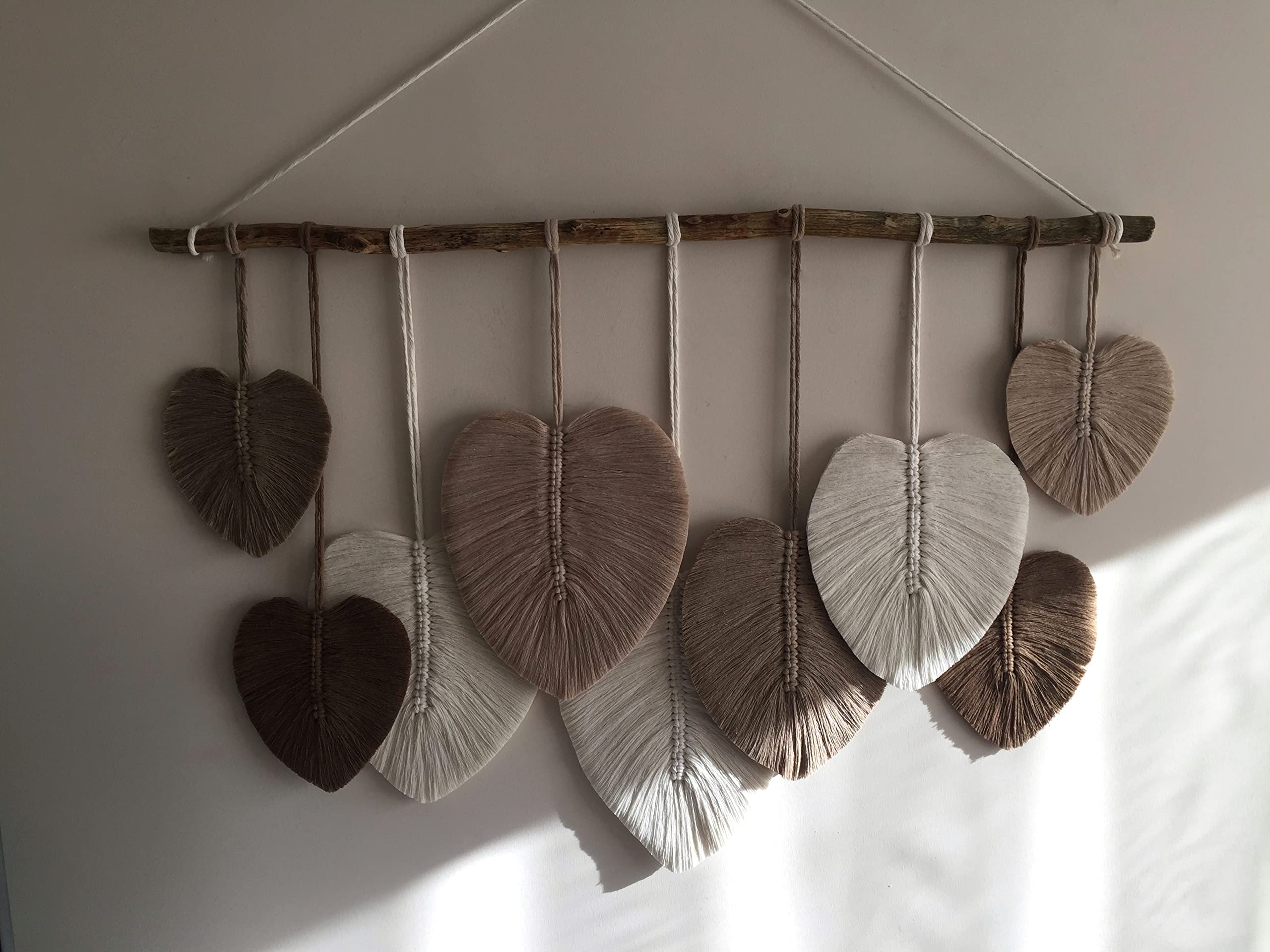 Handmade Boho Macrame Feather Wall Hanging - Large Woven Yarn Tapestry for Bedroom, Dorm & Living Room Decor | Bohemian Wall Art & Aesthetic Home Decor | Perfect for Bedroom Accent Wall, Cozy Living Spaces & Meditation Rooms