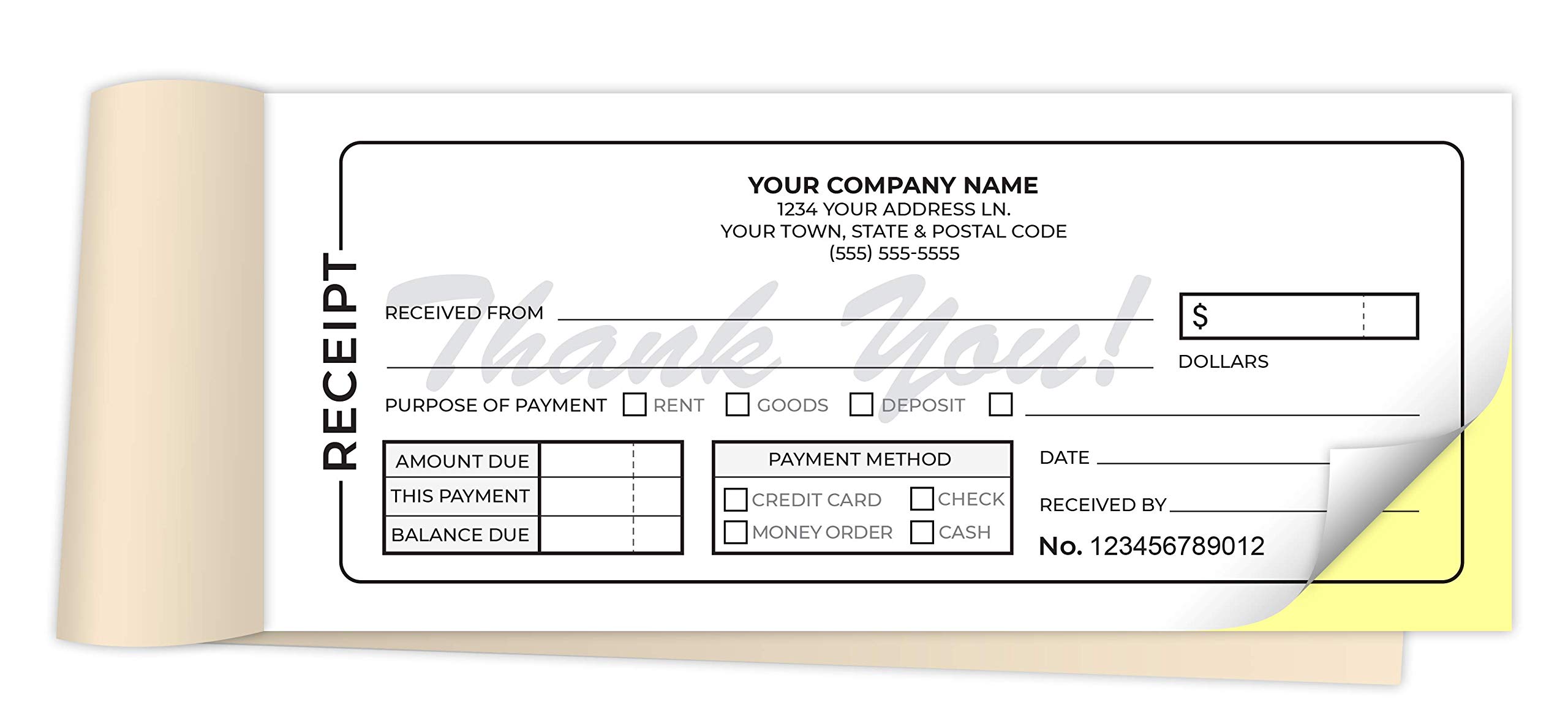 Custom Printed Carbonless Money Receipt Books 2.83