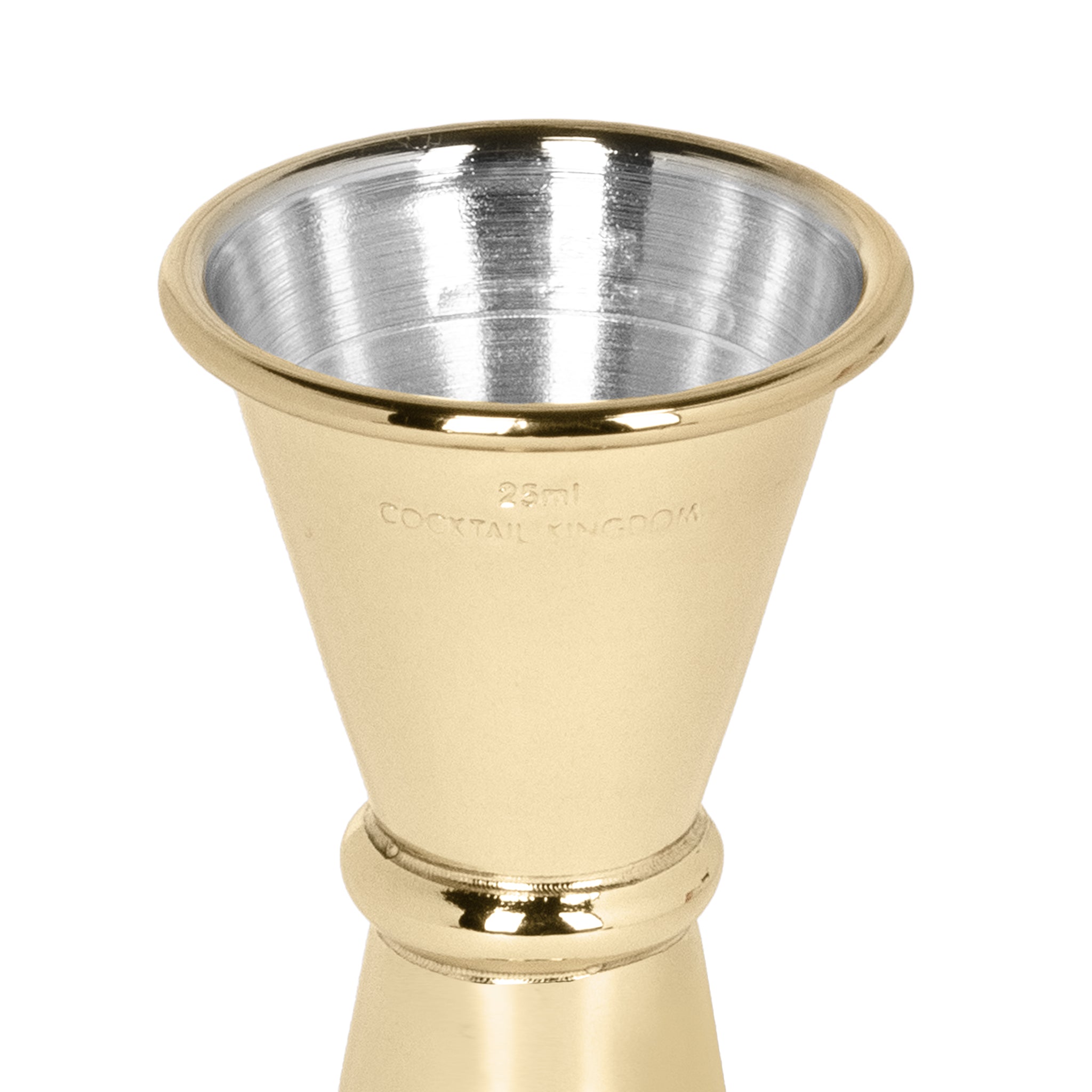 Premium Japanese Style Jigger - Gold Plated Cocktail Measuring Tool - 25ml & 50ml Dual Measurement - Perfect for Home Bars, Mixology, and Professional Bartending