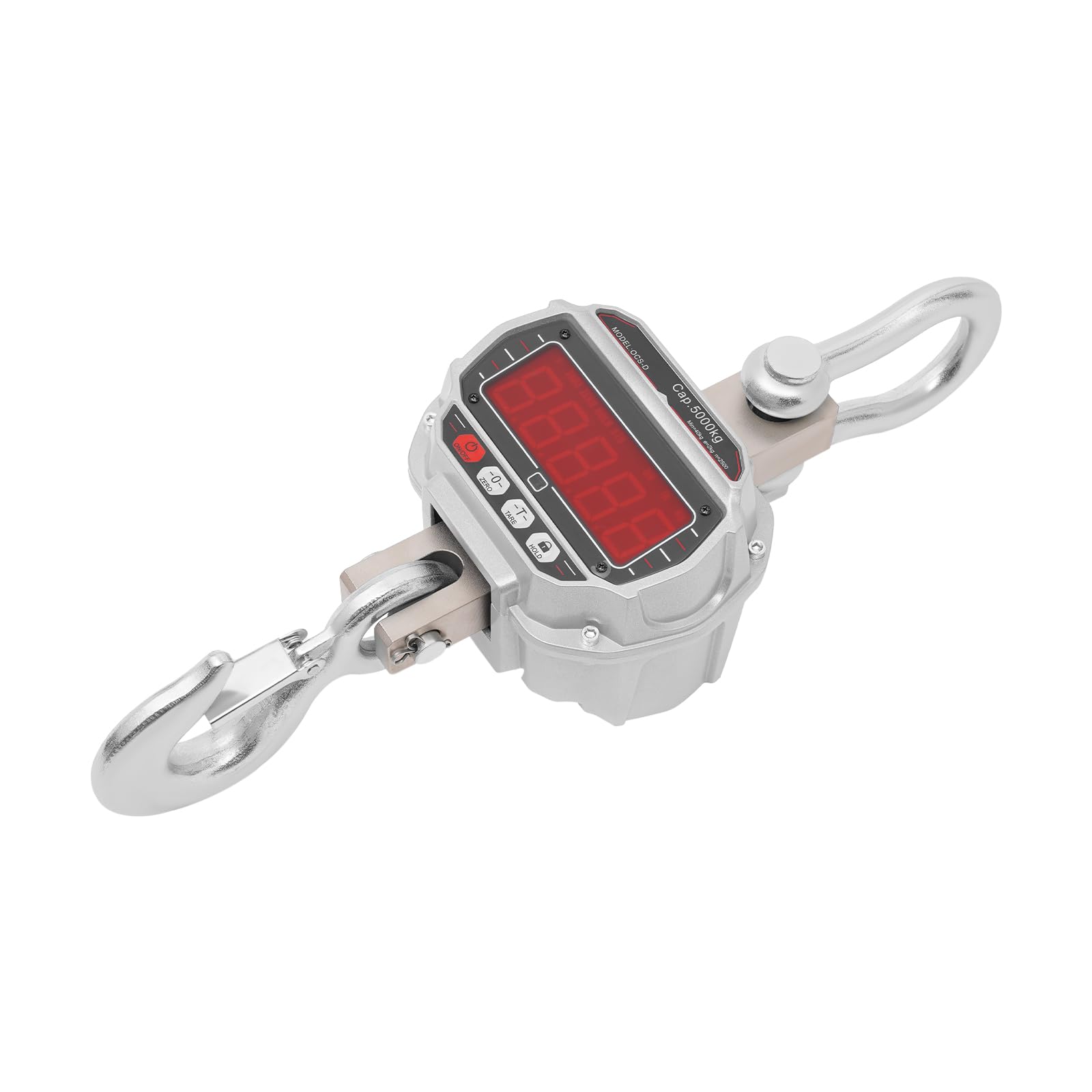 5000kg/11023lbs Digital Crane Scale with Remote Control - Heavy Duty Industrial Hanging Scale with Snap-on Hook for Factory & Construction (9.53x7.4x23.62in, Silver Grey) - Perfect for Lifting, Weighing & Material Handling in Warehouses, Shipyards & Manufacturing Plants