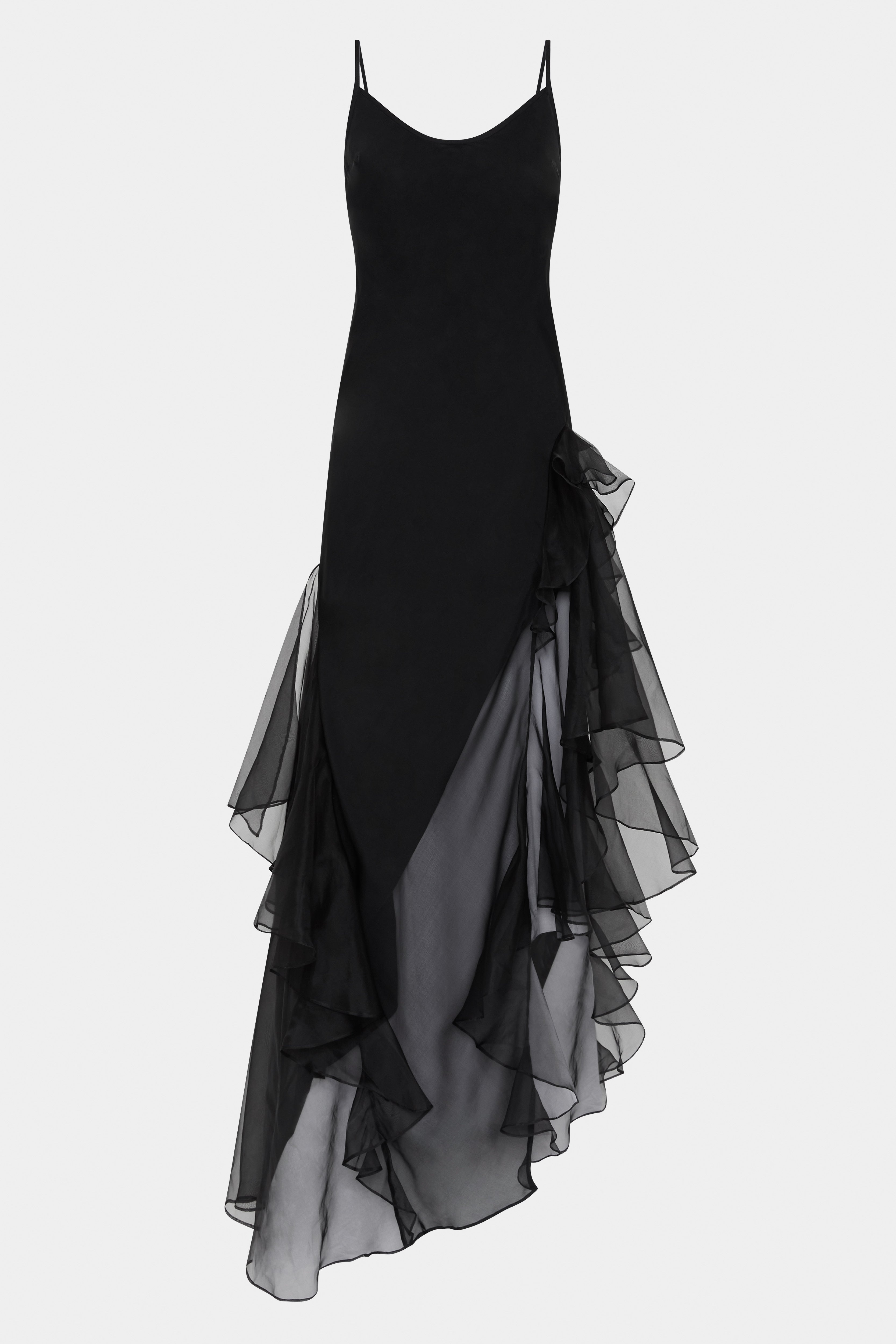 Elegant Sage Green Flounce Gown for Women - Perfect for Weddings, Parties & Special Occasions
