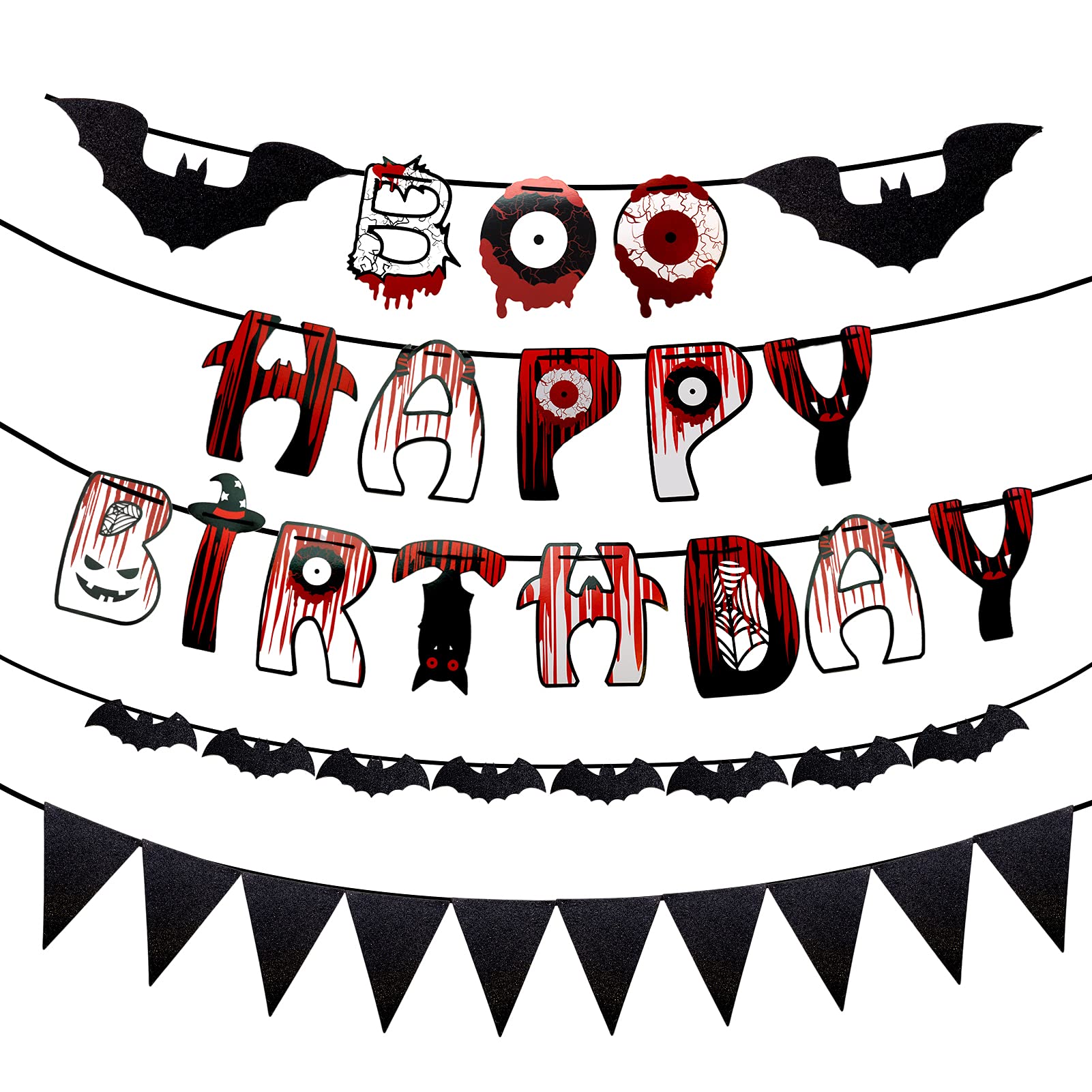 Scary Halloween Party Decorations Kit - Spooky Birthday Banner & Supplies for Boys & Girls - Perfect for Halloween Parties, Birthday Celebrations & Themed Events