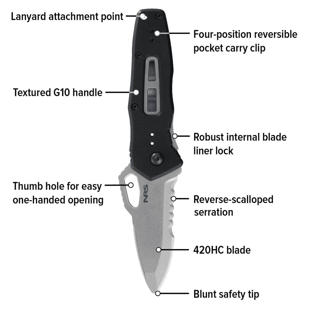 NRS Photic Knife - High-Quality Tactical Knife for Outdoor, Camping, Survival & Everyday Carry (EDC) - Perfect for Hiking, Hunting, and Emergency Situations