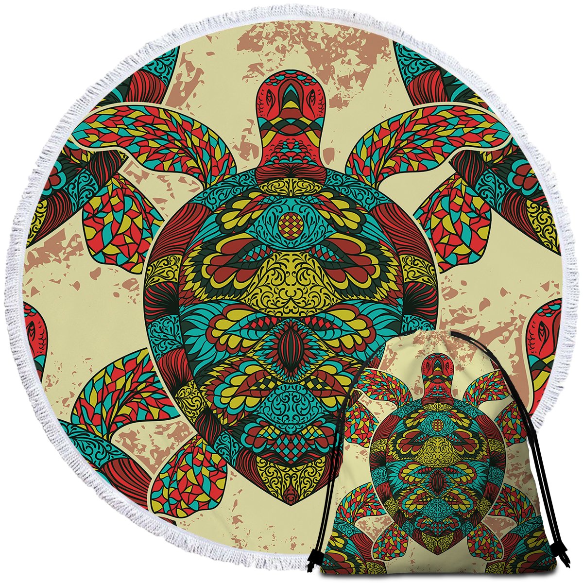 Bohemian Sea Turtle Print Backpack - Stylish & Durable Travel Backpack for Women & Men - Perfect for Beach, Hiking, School & Daily Use