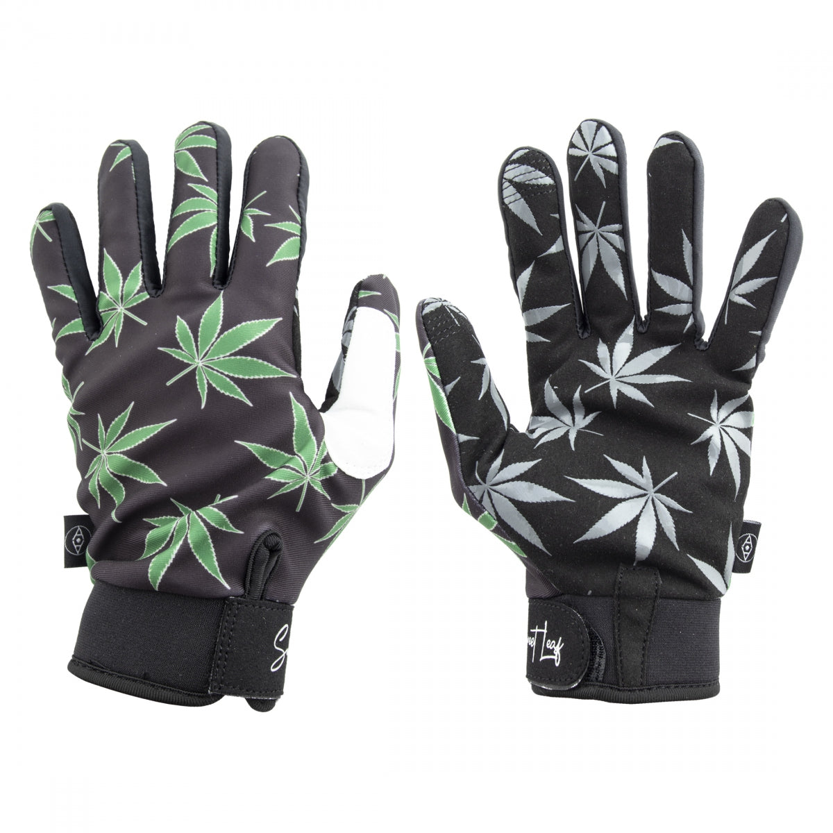 Alienation Sweet Leaf Gloves - Black Unisex Full Finger Bike Gloves for Mountain Biking & Cycling (XL)