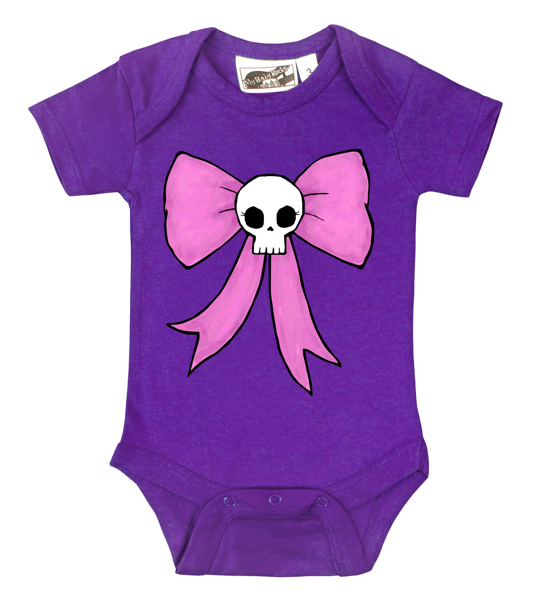 Baby Skull Bow One-Piece Outfit - Purple for Girls & Toddlers