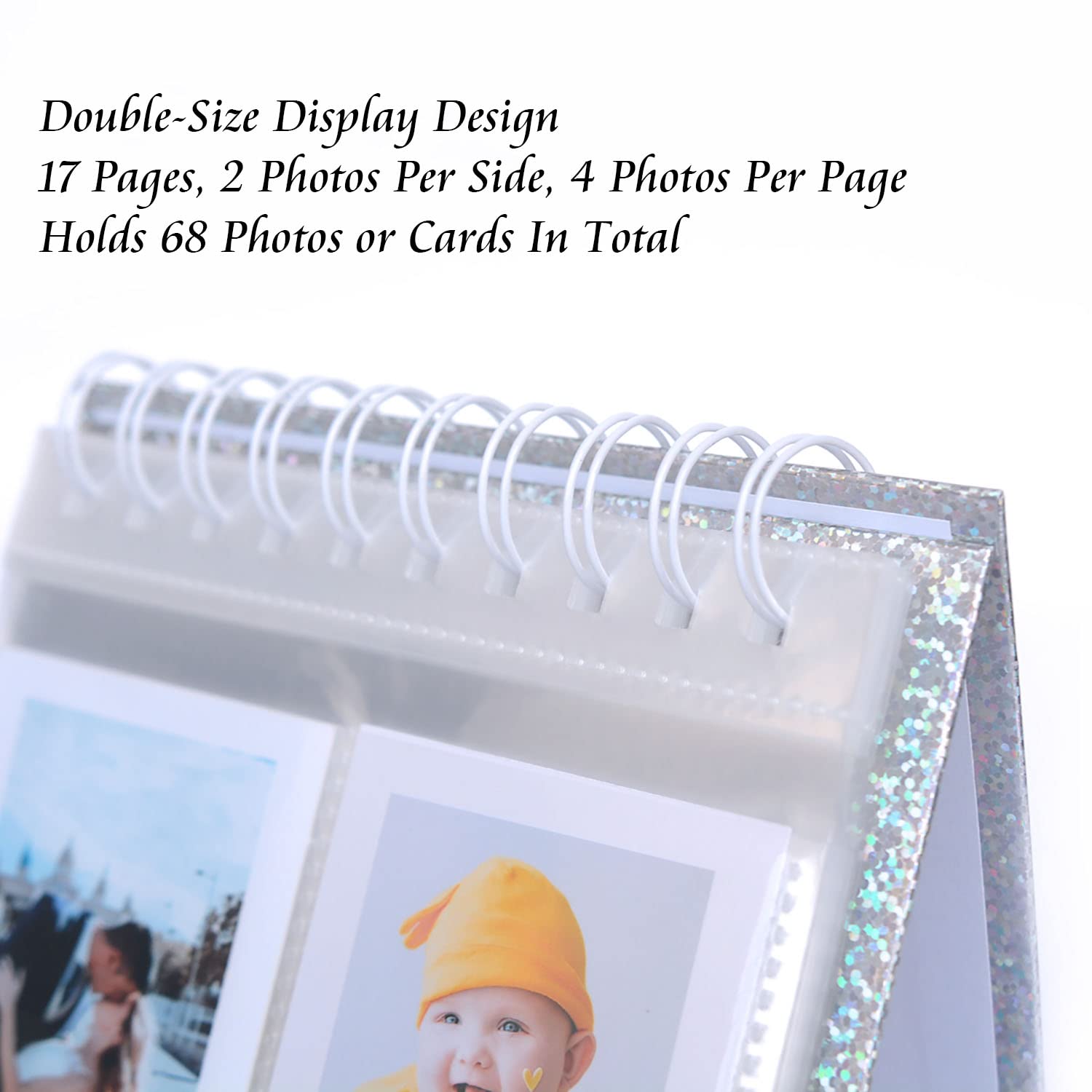 68-Pocket Polaroid Flip Book Album - Instax Mini Photo Display & Kpop Photocard Holder - 3 Inch Desk Calendar for Fujifilm Instax Mini Series (Perfect for Scrapbooking, Memory Keeping & Gift Giving)