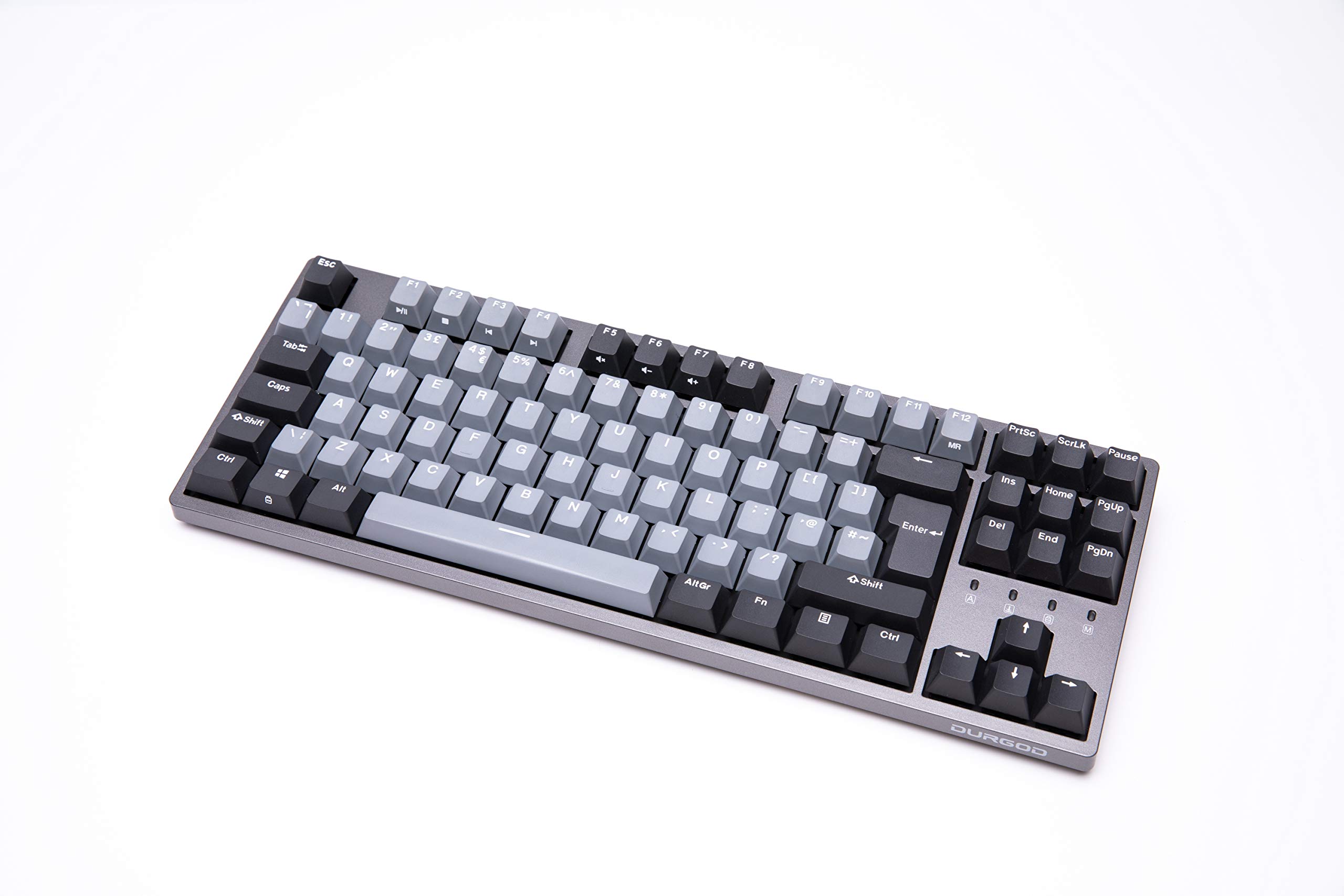 DURGOD Taurus K320 TKL 88-Key Mechanical Gaming Keyboard with Double Shot PBT Keycaps, USB Type-C, Cherry MX Blue Switches - Compact Design for PC, Mac, Gaming & Office (Space Grey, ISO UK Layout)