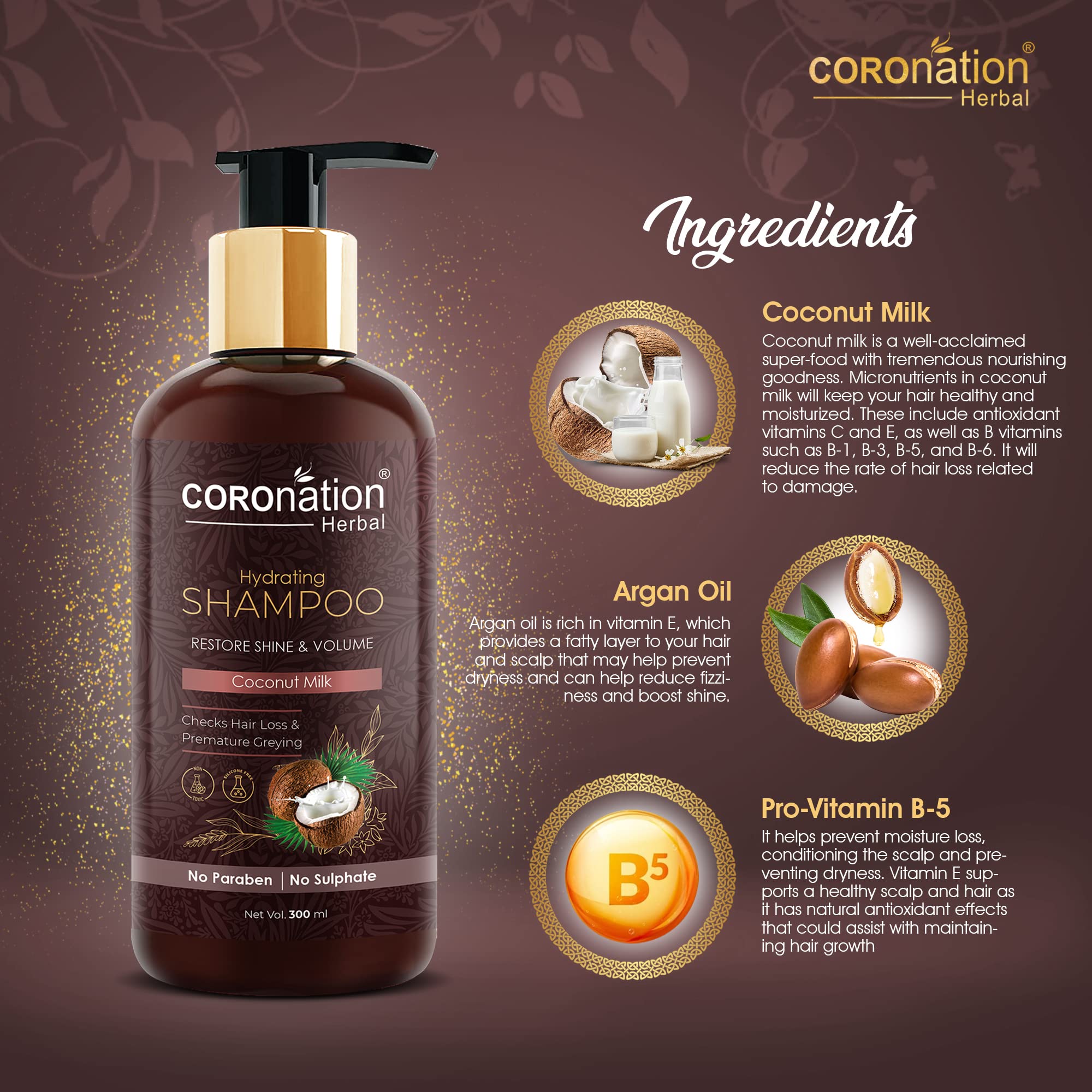 Organic Coconut Milk Shampoo for Men & Women - Hydrating & Frizz Control Hair Care | Restores Shine, Volume & Smoothness | Anti-Dandruff Scalp Treatment | Prevents Hair Fall & Split Ends | Perfect for Dry, Damaged Hair & Daily Use