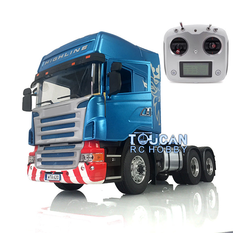 1/14 Scale RC LESU 6x6 Tractor Truck with Metal Chassis, Painted Cabin & High Roof - Includes Motor, ESC, Servo, Lights, Sound & Radio System - Perfect for Off-Roading, Construction Play & RC Enthusiasts