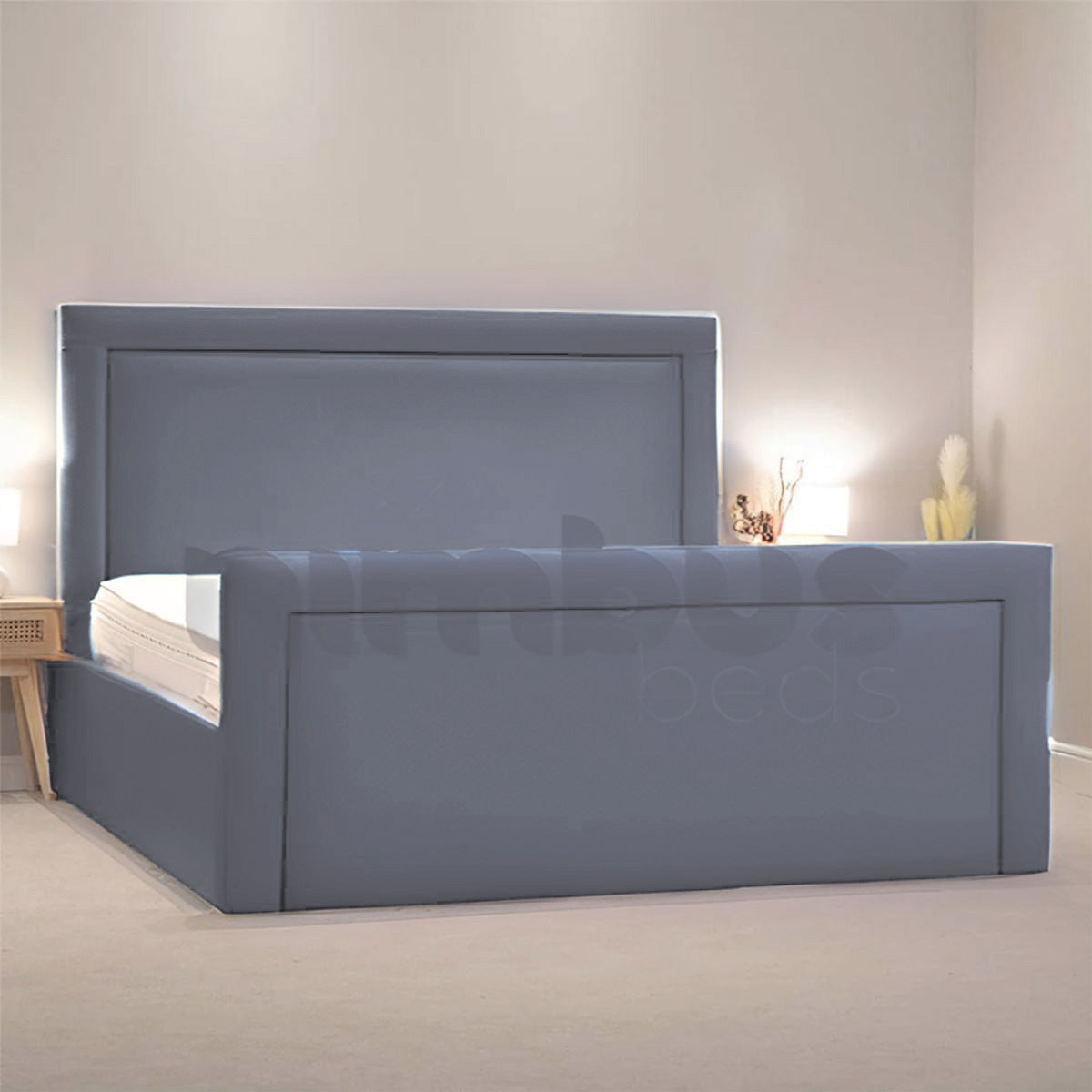 Charlie Bed Frame - Queen Size Wooden Platform Bed with Headboard - Modern & Sturdy Design for Bedroom, Guest Room, or Dorm