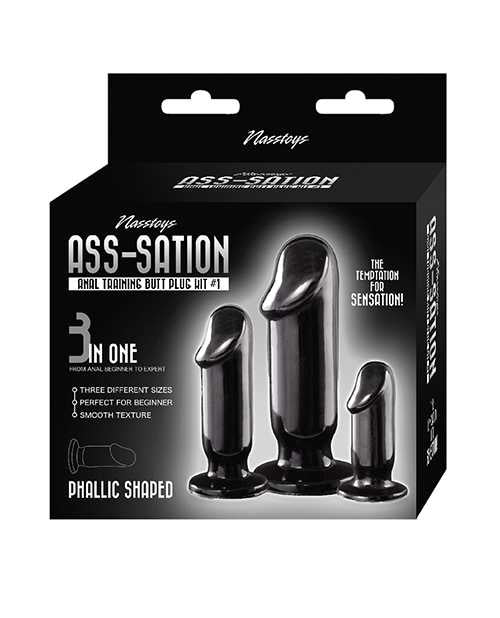 Premium 3-Piece Anal Trainer Kit - Comfortable Butt Plug Set for Beginners & Enthusiasts | Black Silicone | Perfect for Relaxation, Intimacy & Solo Play