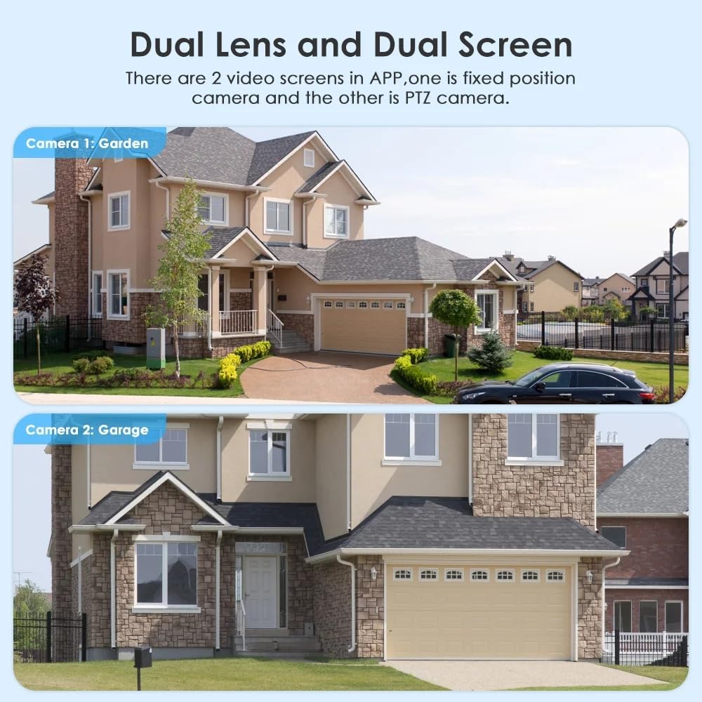 1080P HD 3MP Wireless Security Camera with 355° Pan/Tilt, Motion Tracking & IR Night Vision - WiFi Pet/Baby Monitor with 2-Way Audio & App Control for Home/Office Surveillance (Indoor/Outdoor Use)