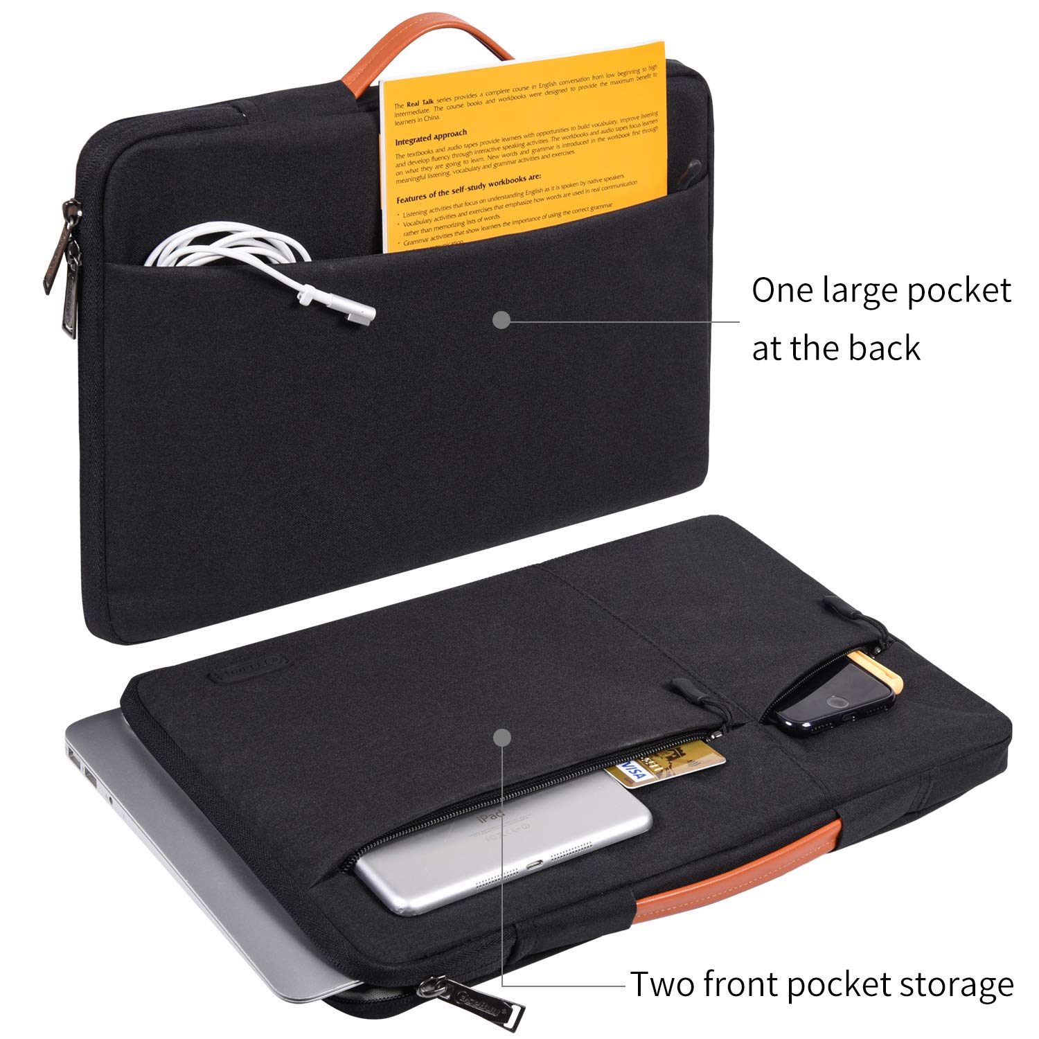 17.3 Inch Laptop Briefcase Bag - Compatible with HP 17, HP Pavilion 17, HP Envy 17T, HP ProBook 17, Dell Inspiron 17, Lenovo IdeaPad L340, Acer Aspire 17, ASUS VivoBook 17 - Durable Laptop Sleeve Case for Work, School & Travel - Black
