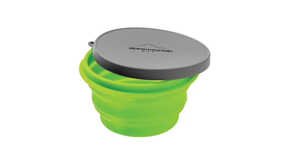 Alpine Mountain Gear Medium Collapsible Silicone Food Storage Container with Airtight Lid - Perfect for Camping, Hiking, and Outdoor Adventures