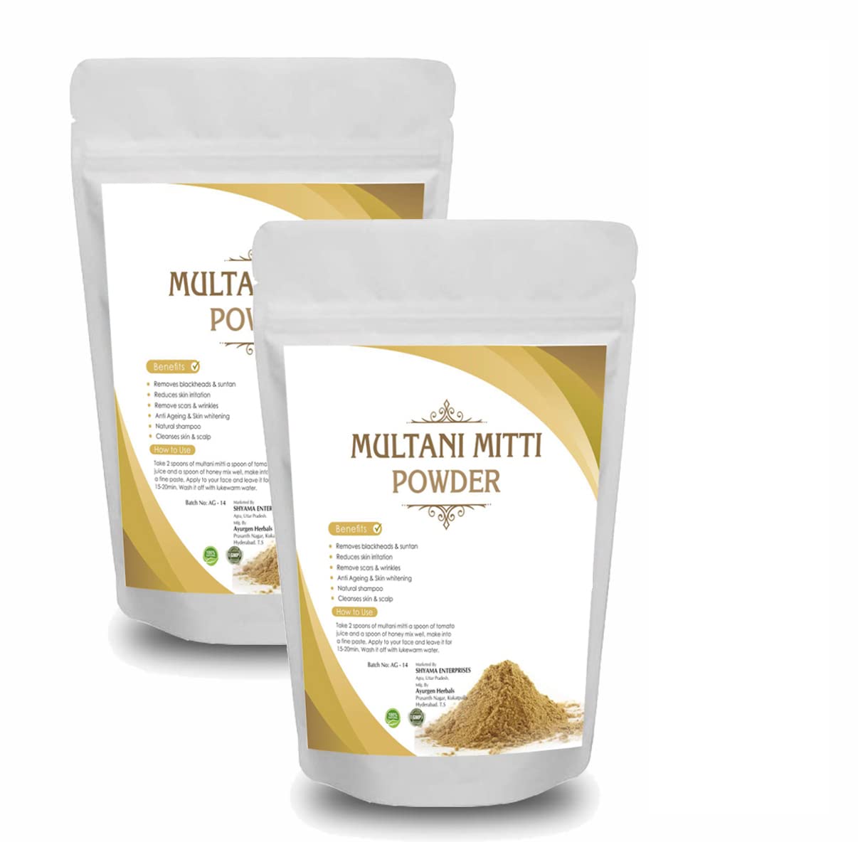 Pure & Organic Multani Mitti Powder (Bentonite Clay) for Glowing Skin & Hair Treatment - Natural Face Pack for Skin Whitening & Detox | Perfect for DIY Spa, Acne Treatment & Deep Cleansing at Home