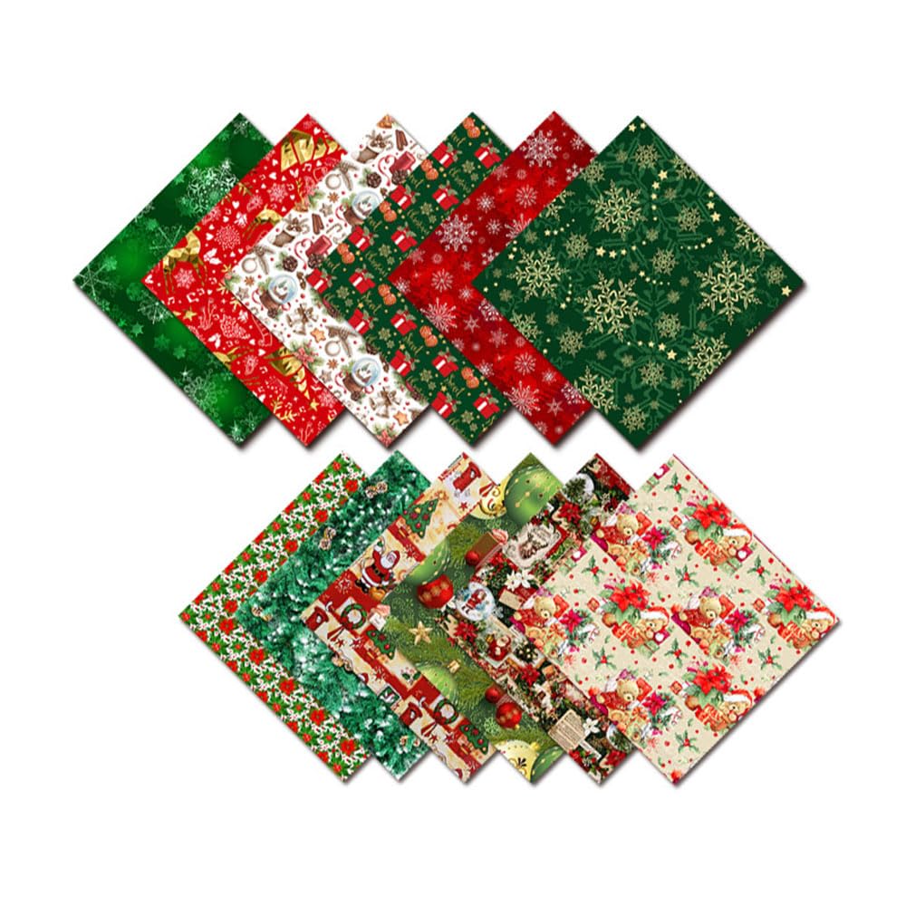 Vintage Christmas Scrapbook Paper 6x6 Inch - 12 Festive Designs, 24 Sheets Single-Sided Decoupage Paper for Card Making, Journaling, Origami & DIY Crafts - Perfect for Holiday Scrapbooking, Gift Tags & Home Decor