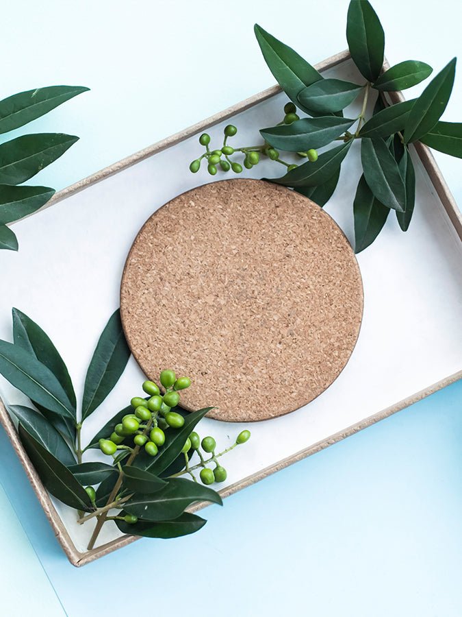 Premium Cork Trivet Placemat Set - Heat Resistant, Eco-Friendly Round Coasters for Hot Pots & Pans - Perfect for Dining Tables, Kitchen Countertops & Outdoor Entertaining
