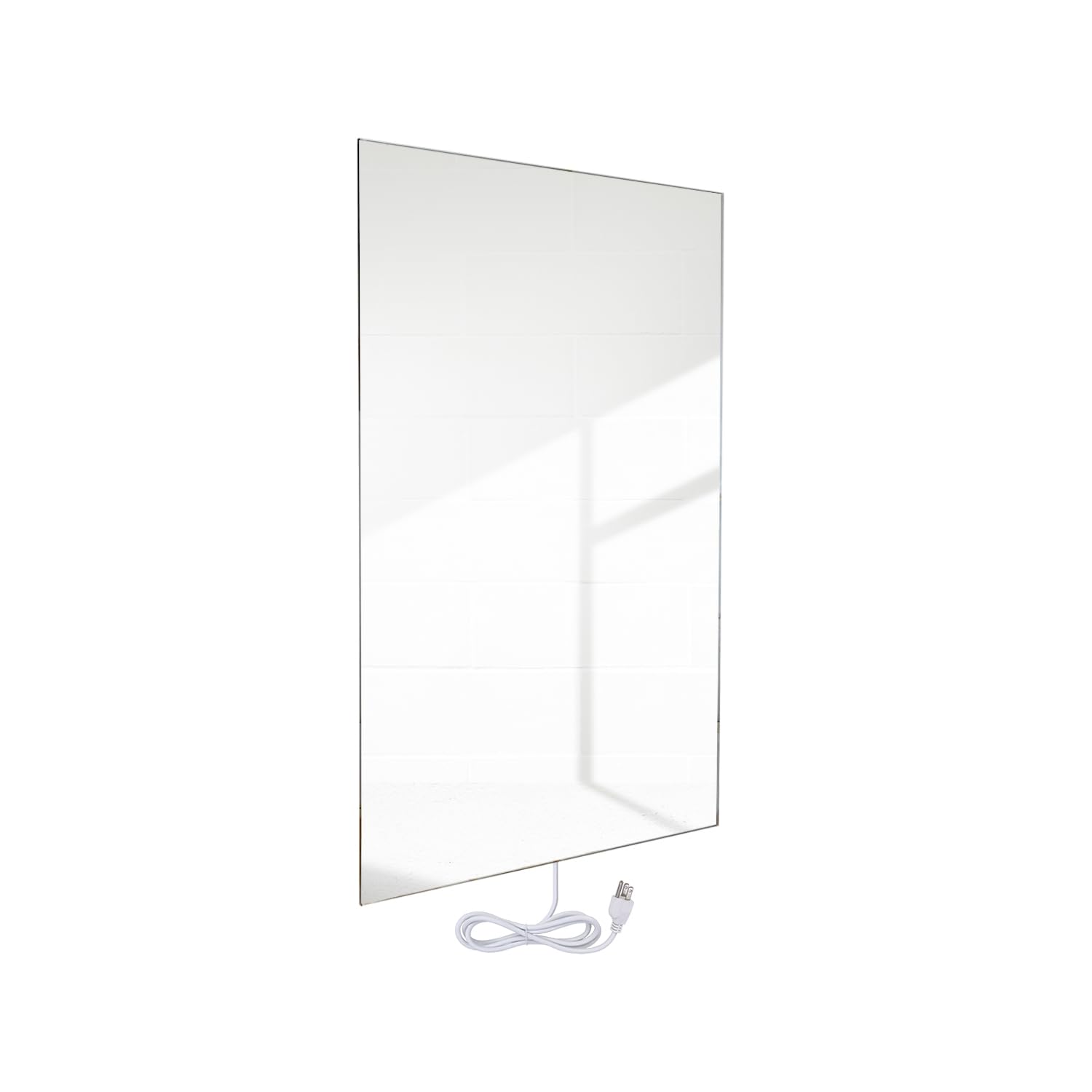 WarmlyYours 24x35 Inch Glass White Infrared Electric Panel Heater - Energy Efficient Wall Mounted Space Heater for Rooms up to 85 sqft, 600W Plug-in or Hardwired (Ember Glass) - Perfect for Bedrooms, Bathrooms & Home Offices