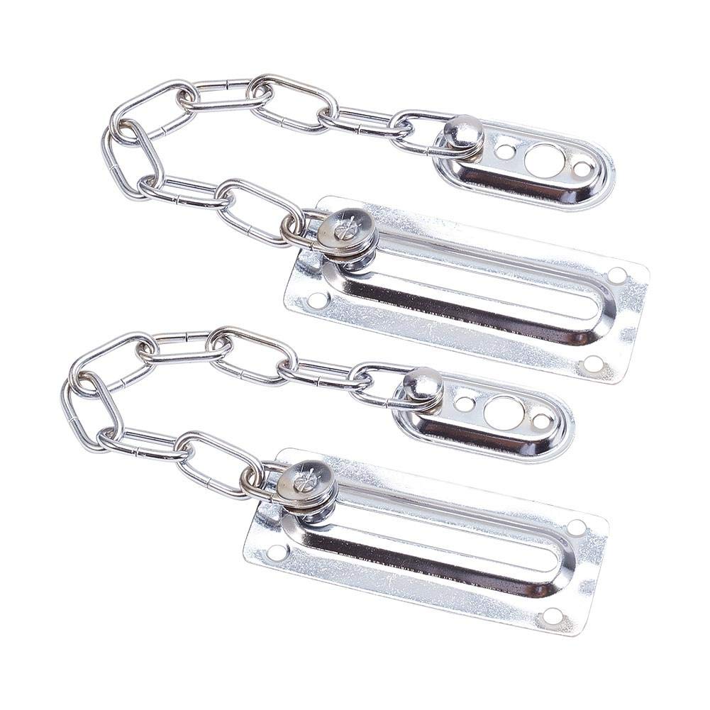 Premium MroMax Home Security Burglarproof Chain Door Guard - Heavy Duty Cold Rolled Steel Door Lock for Enhanced Safety (Silver, 2-Pack) | Ideal for Apartments, Hotels & Residential Security