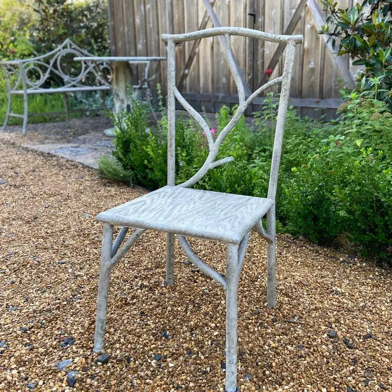 Stylish Faux Bois Side Chair - Rustic Wood-Look Accent Chair for Dining Room, Bedroom, or Office - Perfect for Home Decor & Small Spaces