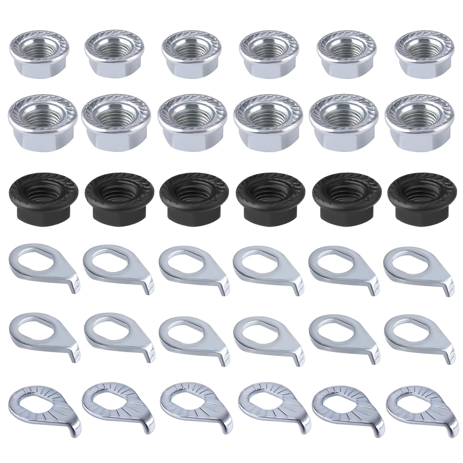 36pcs Bike Wheel Axle Nuts M8/M9.5/M10 - Carbon Steel Bicycle Parts for Mountain Bikes