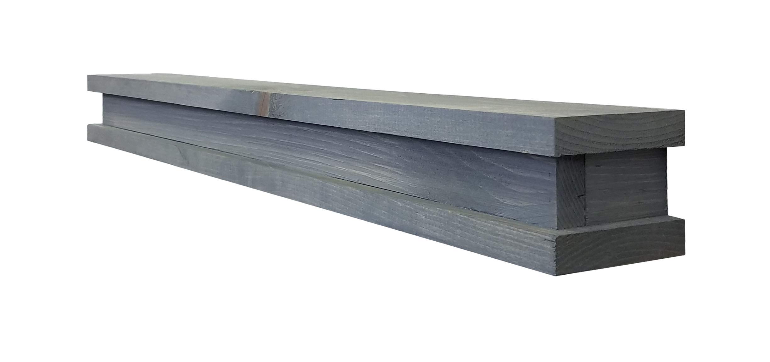 Rustic Wood Wall Shelf - Shiplap Floating Shelf for Bathroom & Kitchen Display - Classic Gray