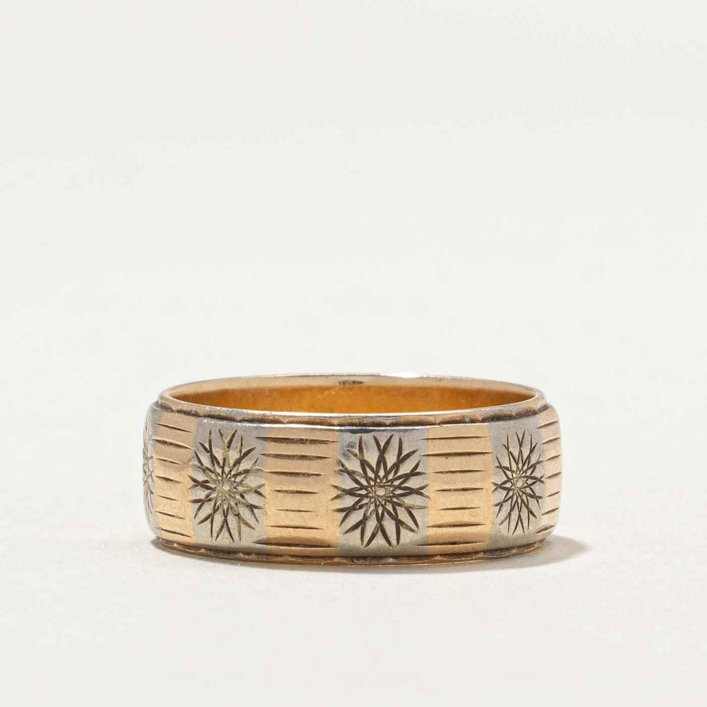 10K Yellow Gold Engraved Wedding Band - 6.9mm Wide Size 5.75 - Perfect for Anniversary Gifts, Bridal Jewelry & Special Occasions