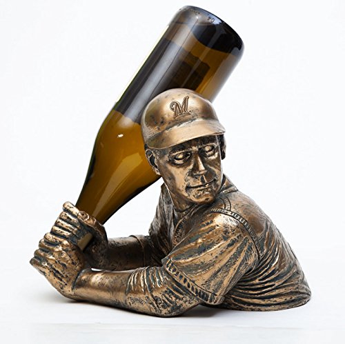 Official MLB Milwaukee Brewers Bam Vino Wine Bottle Holder - Team Colors, One Size - Perfect for Baseball Fans, Game Day Decor & Sports-Themed Gifts