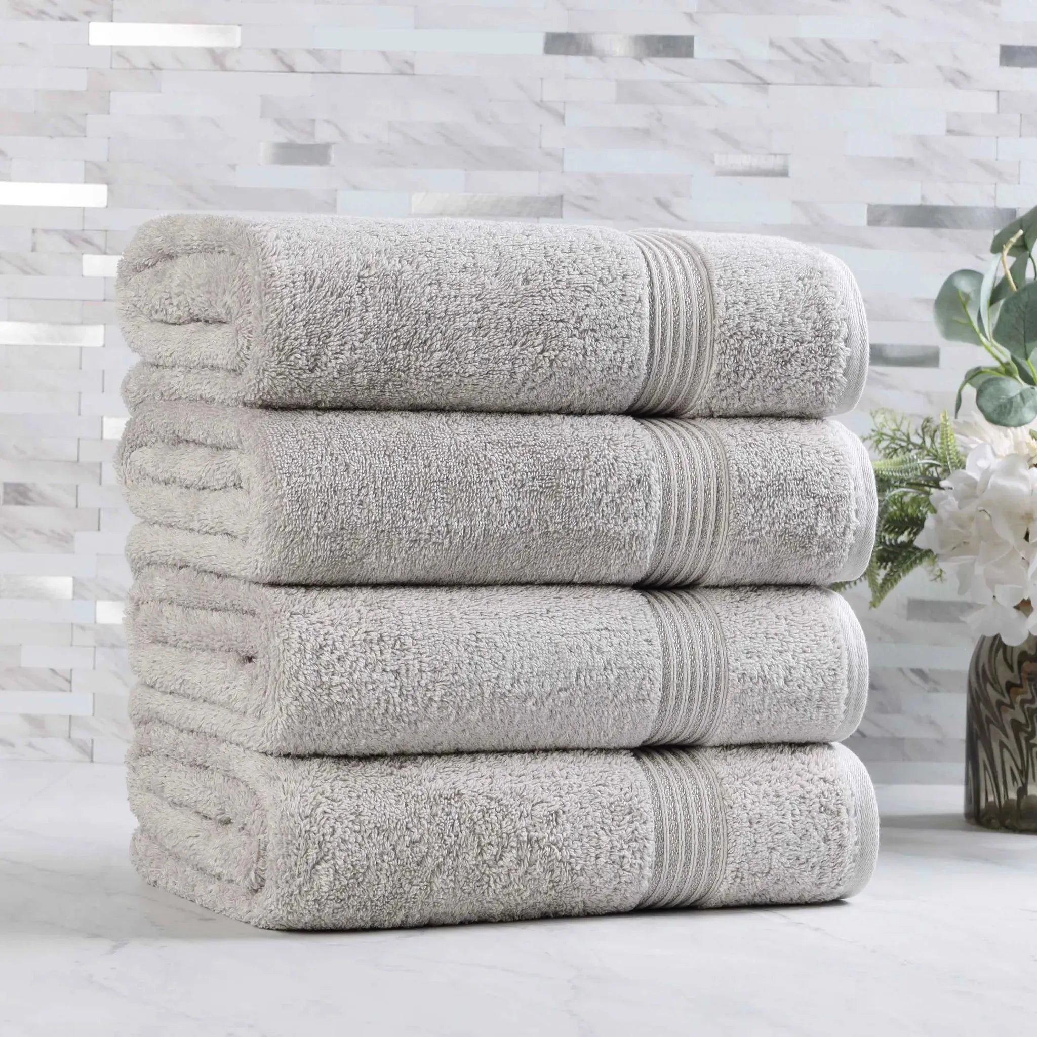 Premium Egyptian Cotton Bath Towels Set of 4 - Ultra Soft & Highly Absorbent Luxury Towels for Spa, Hotel & Home Use