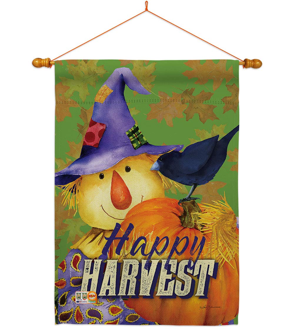 Happy Harvest Scarecrow Fall Flag Set - 28x40