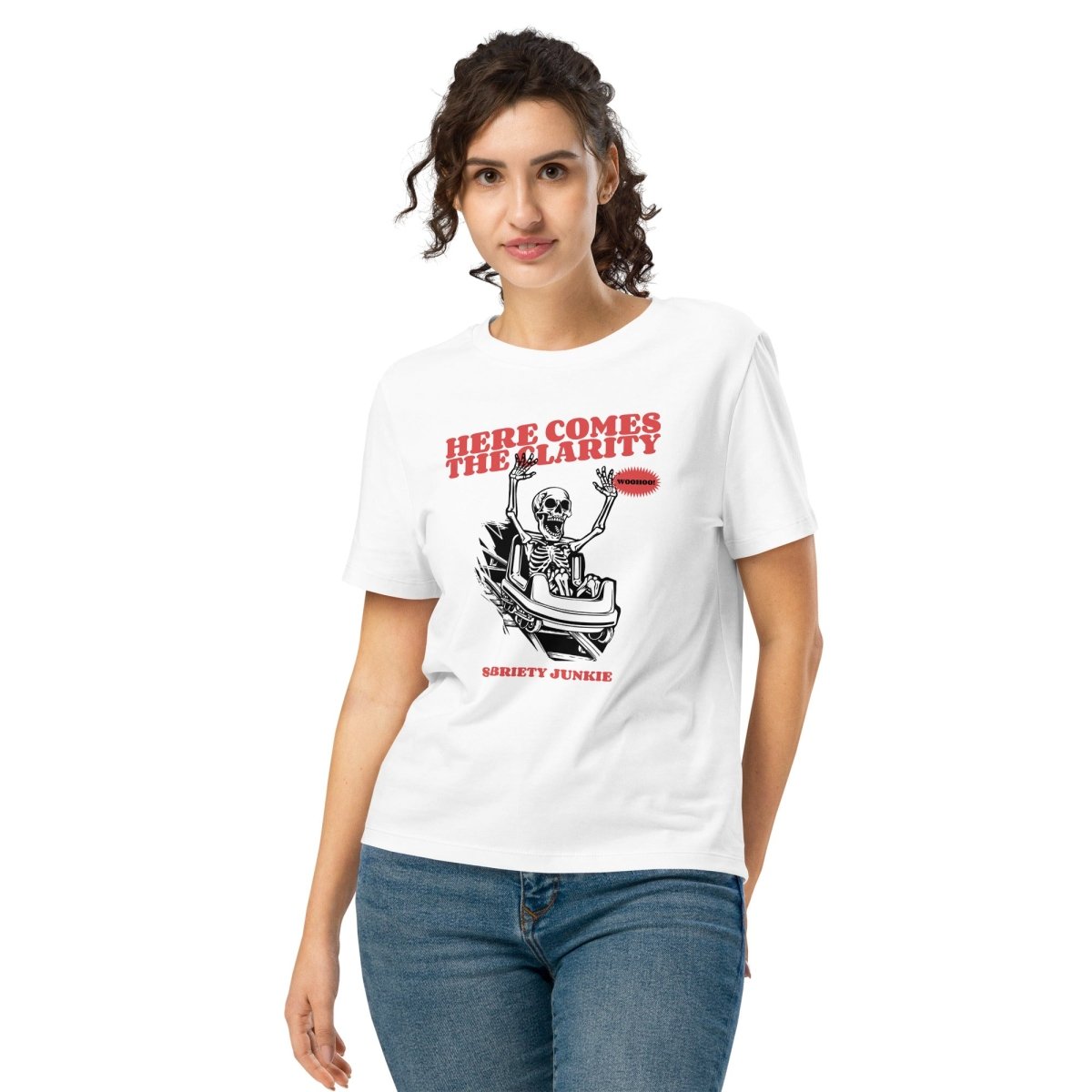 Organic Sobriety Junkie Women's Tee - Comfortable Cotton T-Shirt for Recovery & Sober Living - Perfect for AA Meetings, 12-Step Programs & Sober Community Events