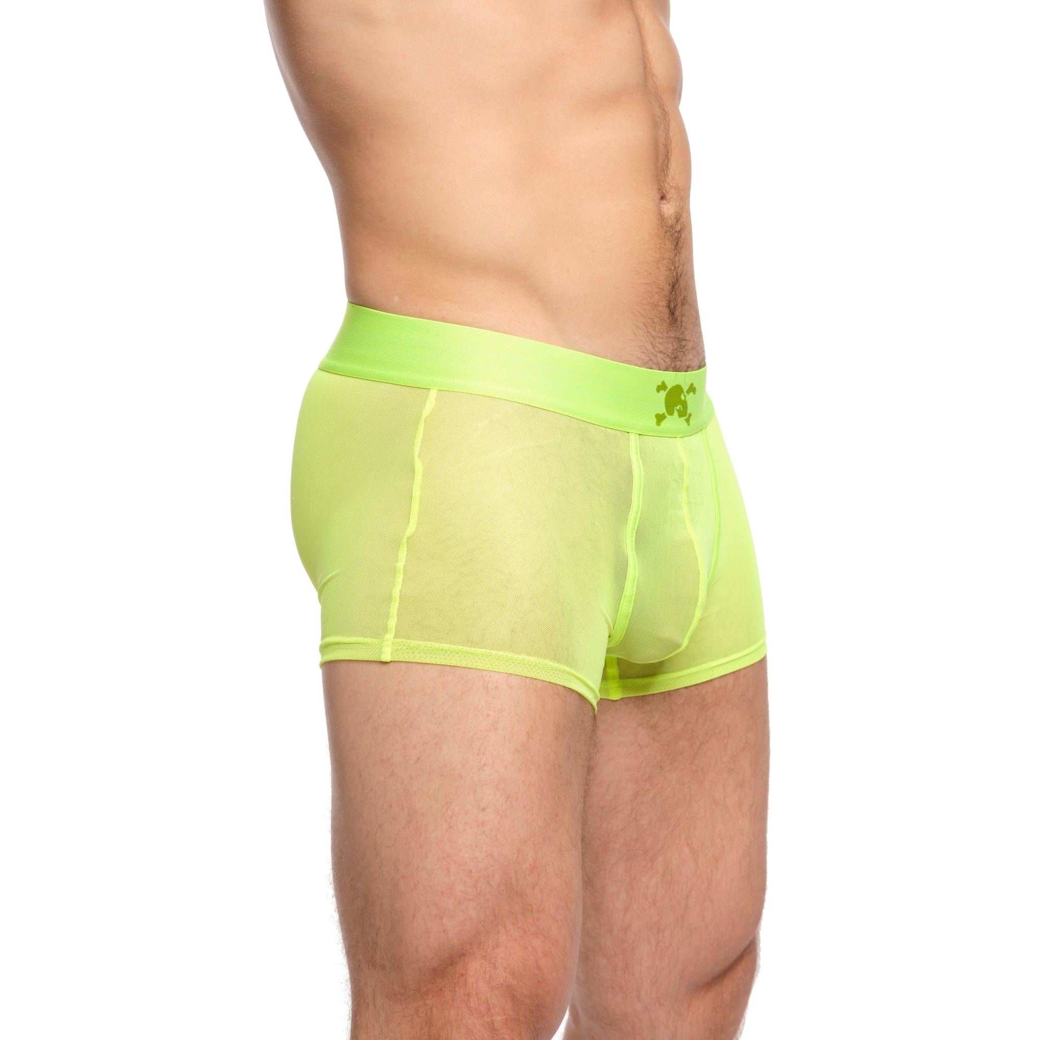 Just The Bones Sheer Trunk Neon Green - Sexy Sheer Underwear for Women, Comfortable & Breathable Panties - Perfect for Lingerie, Boudoir, and Special Occasions