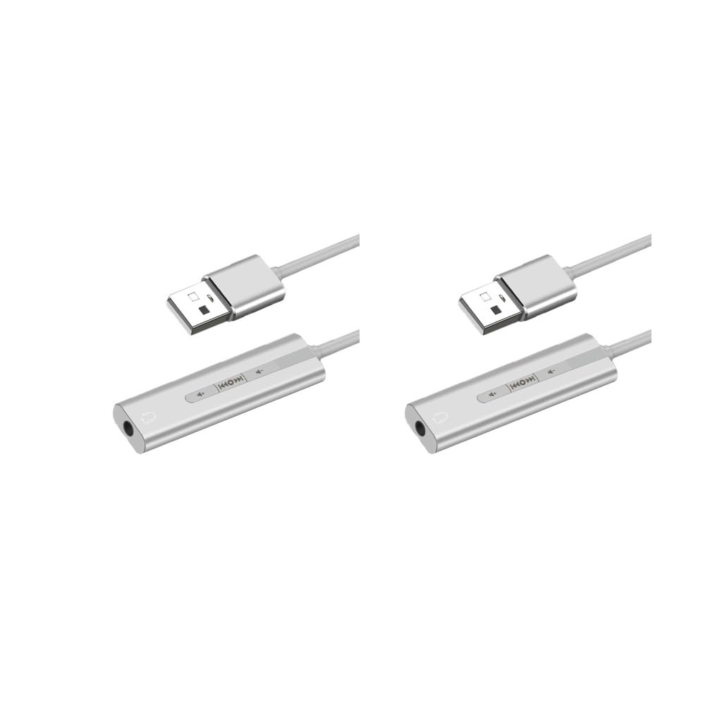 2-Pack USB Sound Card External Audio Converter Adapter with 3.5mm Jack - Perfect for Laptops, Gaming, and Conference Calls
