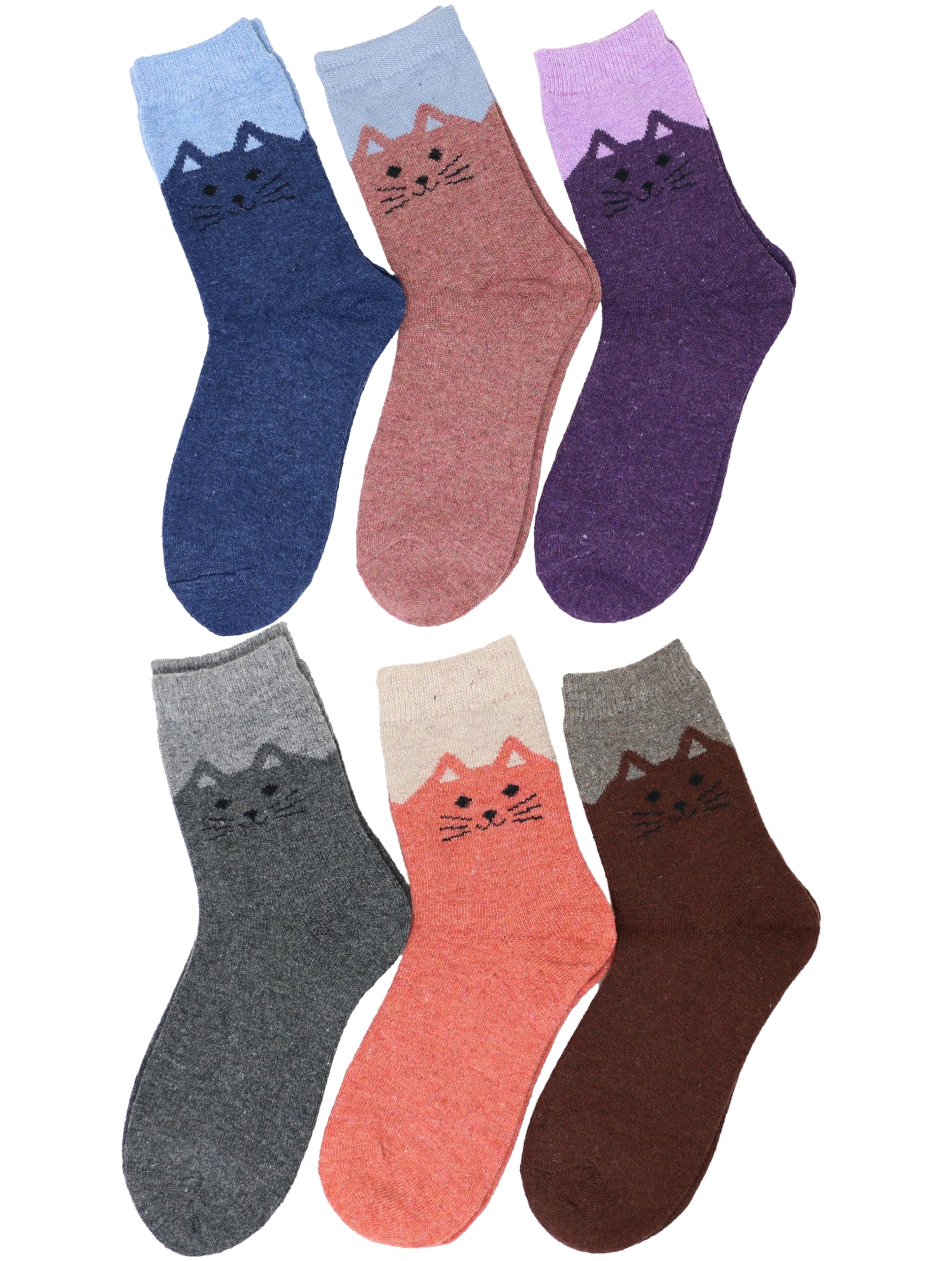KMystic Women's 6-Pack Hiking Trail Socks - Moisture Wicking, Cushioned Support for Outdoor Adventures, Running & Trekking