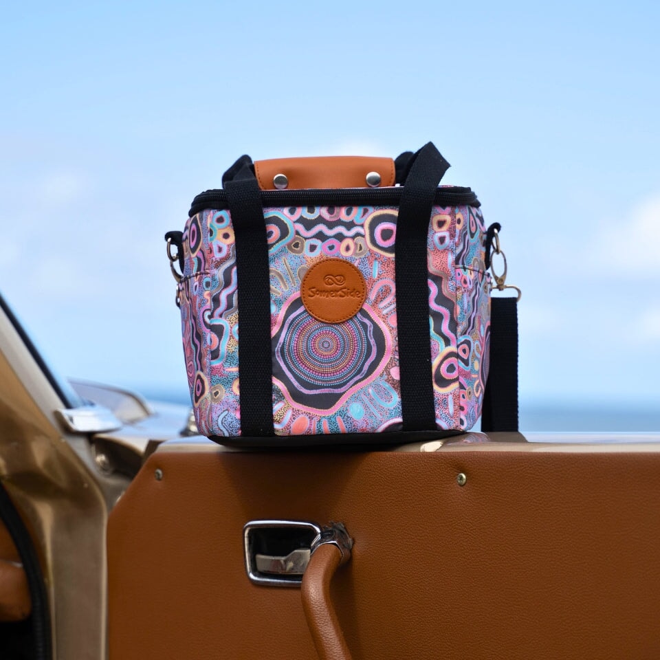 Portable Mini Cooler Bag for Camping, Picnics & Outdoor Adventures - Insulated Lunch Box for Beach, Hiking & Travel - Keep Food & Drinks Cold Under the Moonlight