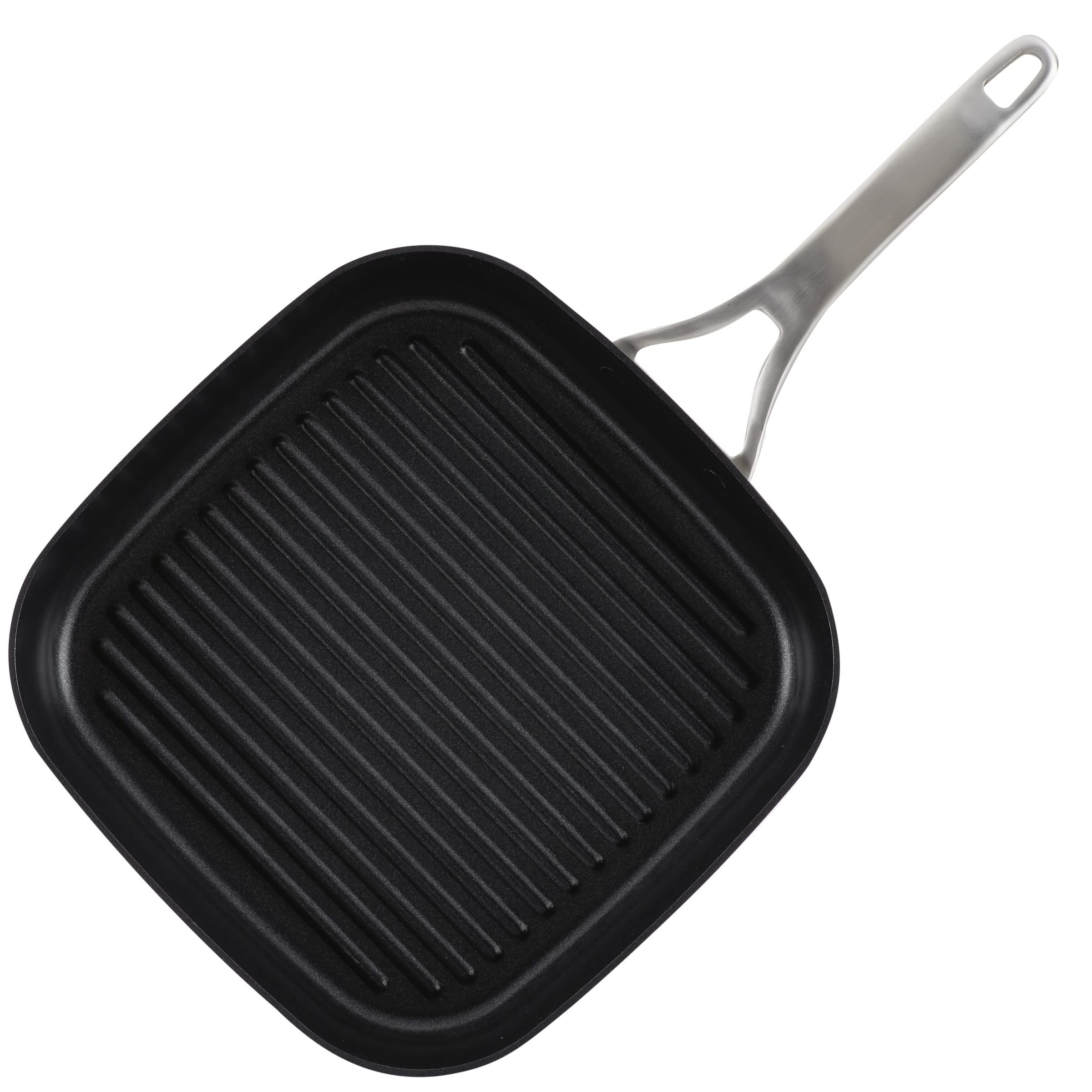 Anolon Allure 11-Inch Hard Anodized Nonstick Deep Square Griddle Pan & Grill - Dark Gray | Perfect for Indoor/Outdoor Cooking, Grilling, Searing & Serving Steaks, Burgers & Breakfast Foods