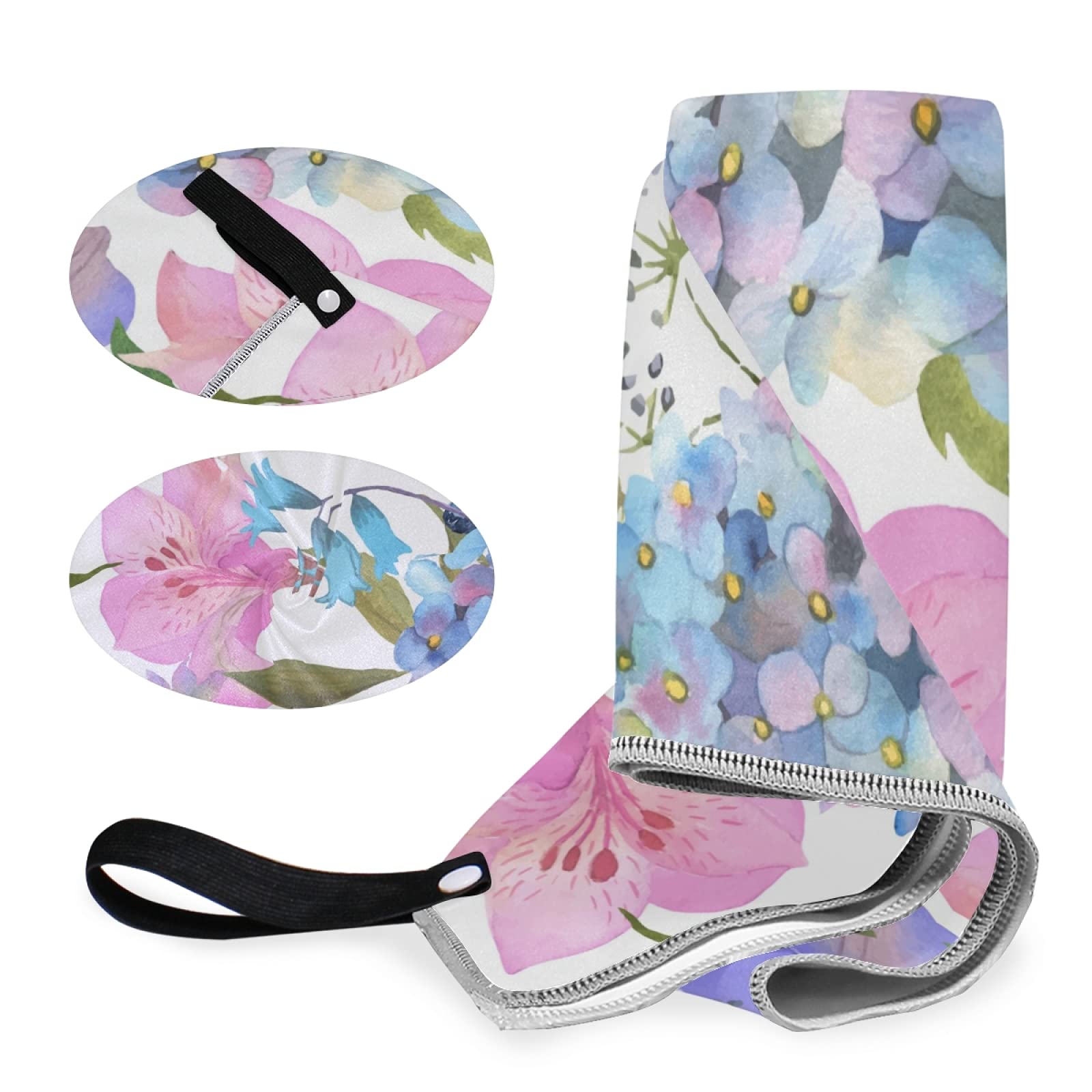 **Tarity Pink and Blue Hydrangea Beach Towel - 63