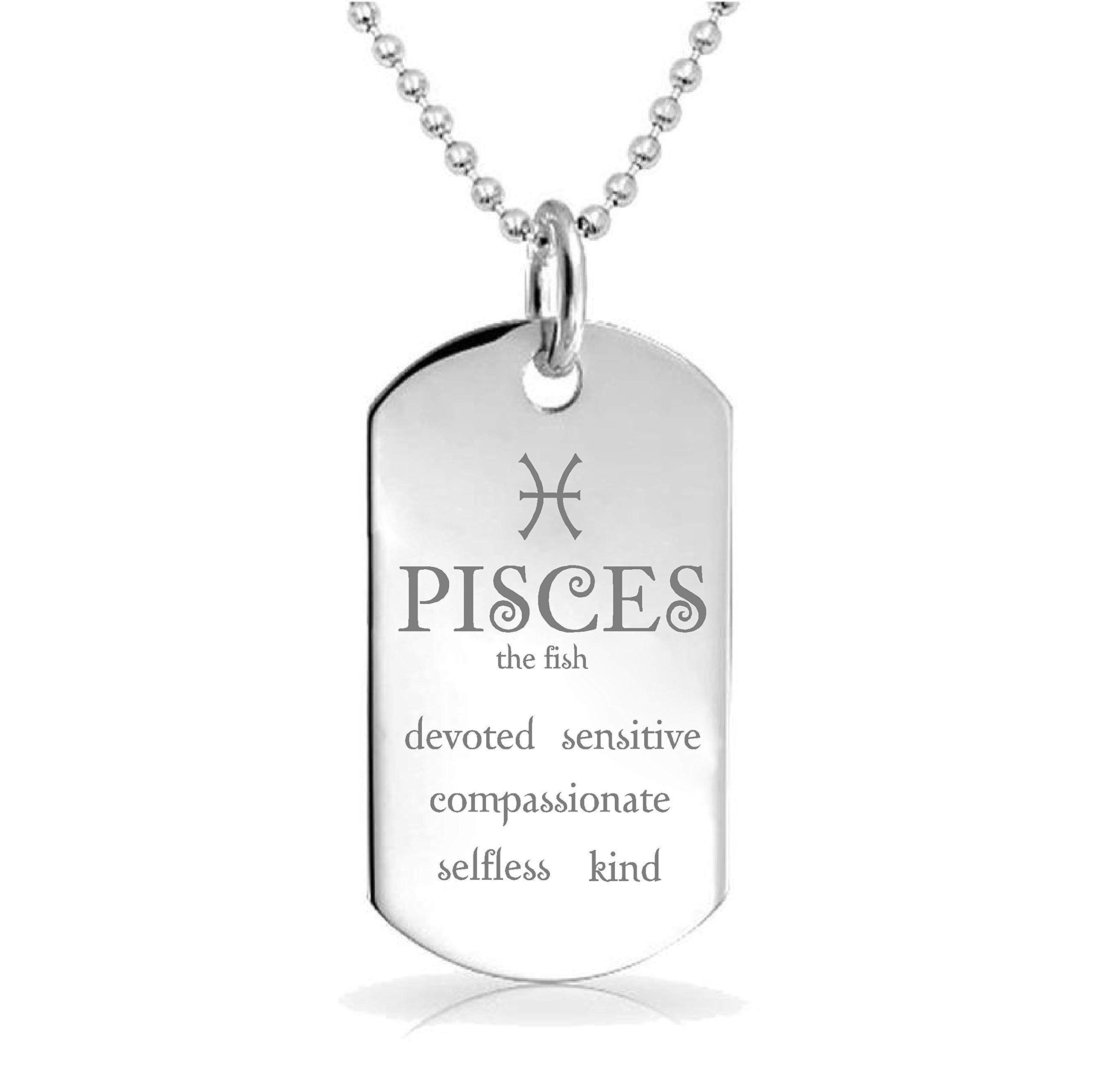 **Pisces Zodiac Pendant Necklace - Custom Engraved Charm Keychain for Jewelry & Bags - Perfect Gift for Astrology Lovers & Zodiac Sign Enthusiasts**    *(Use Cases: Birthday Gifts, Anniversary Presents, Personalized Jewelry, Zodiac-Themed Accessories, Spiritual Keepsakes)*
