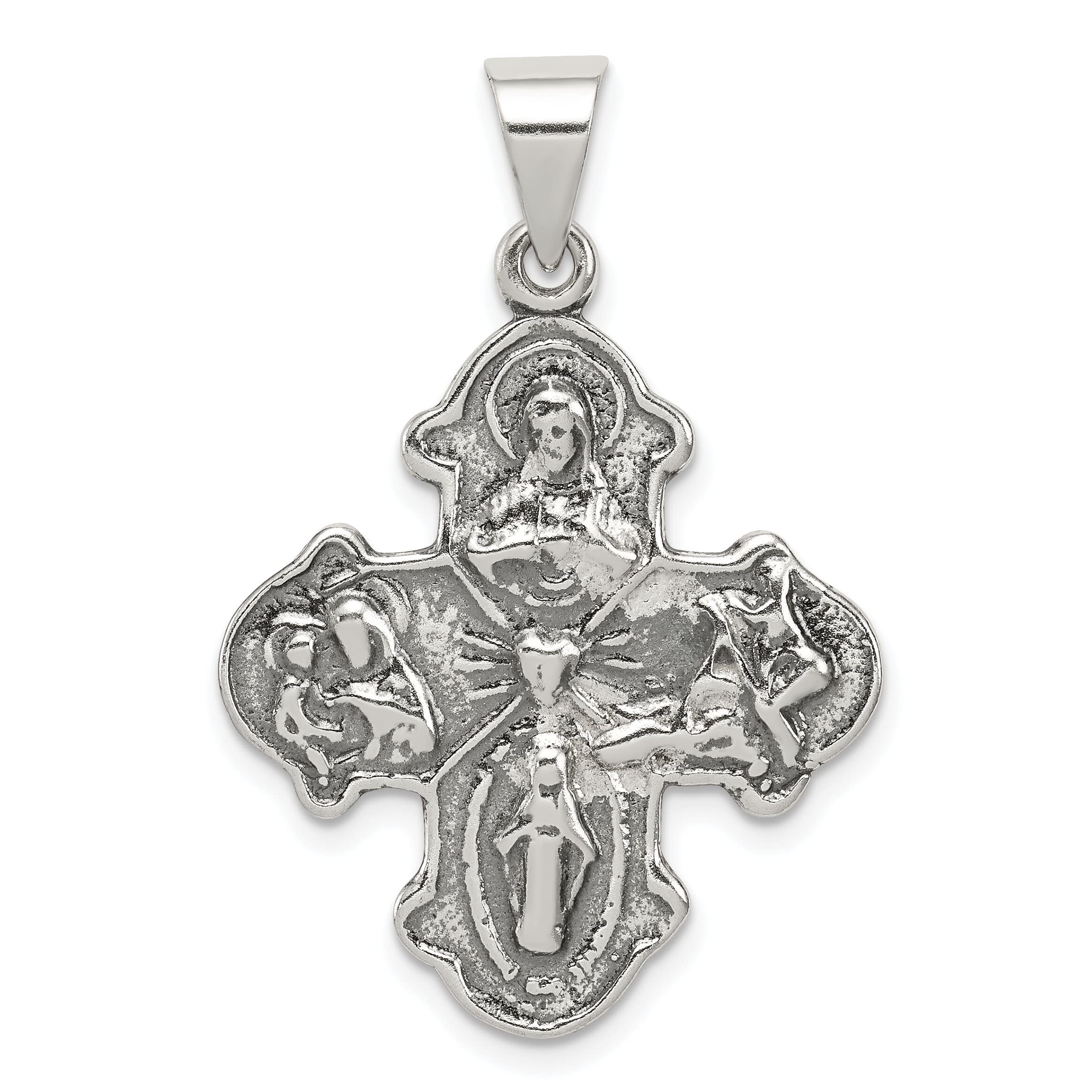 Sterling Silver Cross Pendant Necklace - Religious Jewelry for Men & Women - Perfect for Baptism, First Communion, Confirmation & Everyday Wear