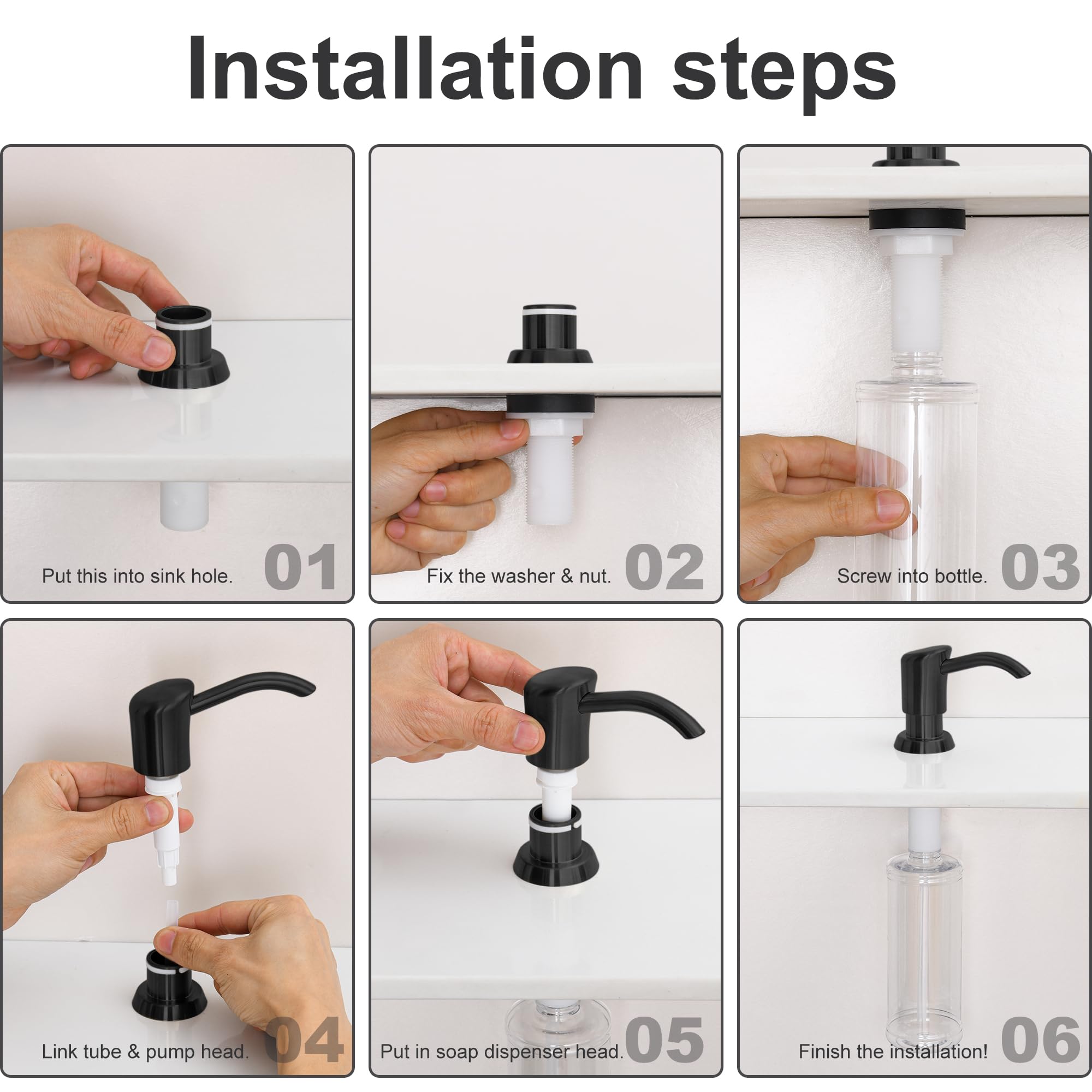 GAGALIFE Oil Rubbed Bronze Soap Dispenser for Kitchen Sink - 13oz Large Capacity ABS Countertop Soap Dispenser with Venetian Bronze Finish - Perfect for Bathroom, Kitchen, Pet Washing Station & Office Use