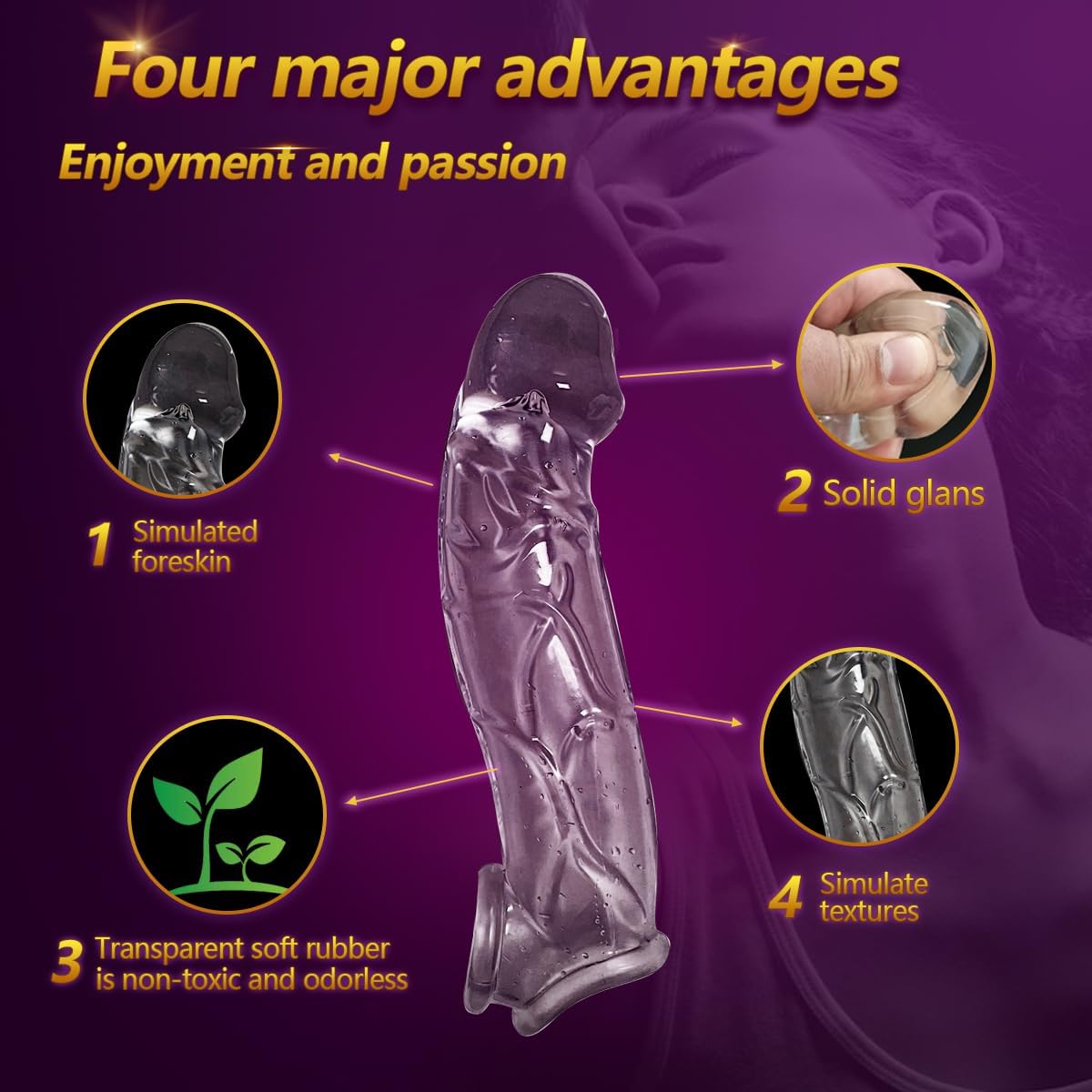 Realistic Penis Extender Sleeve - Super Thick Reusable Cock Sleeve Enhancer for Men | Girth & Length Enhancer | Adult Sex Toy for Couples Play & Solo Pleasure | Perfect for Spicing Up Your Sex Life & Enhancing Intimacy