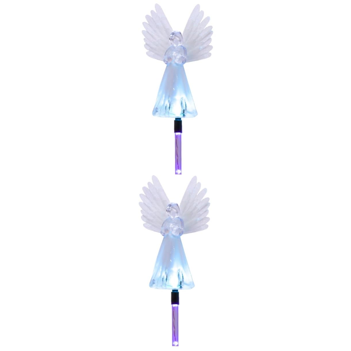 Uonlytech 2 Pack Solar Powered Angel Garden Lights - Frosted Outdoor Stake Lights for Christmas, Wedding, Lawn & Yard Decorations | Weatherproof Solar LED Landscape Lighting for Pathways, Patios & Gardens