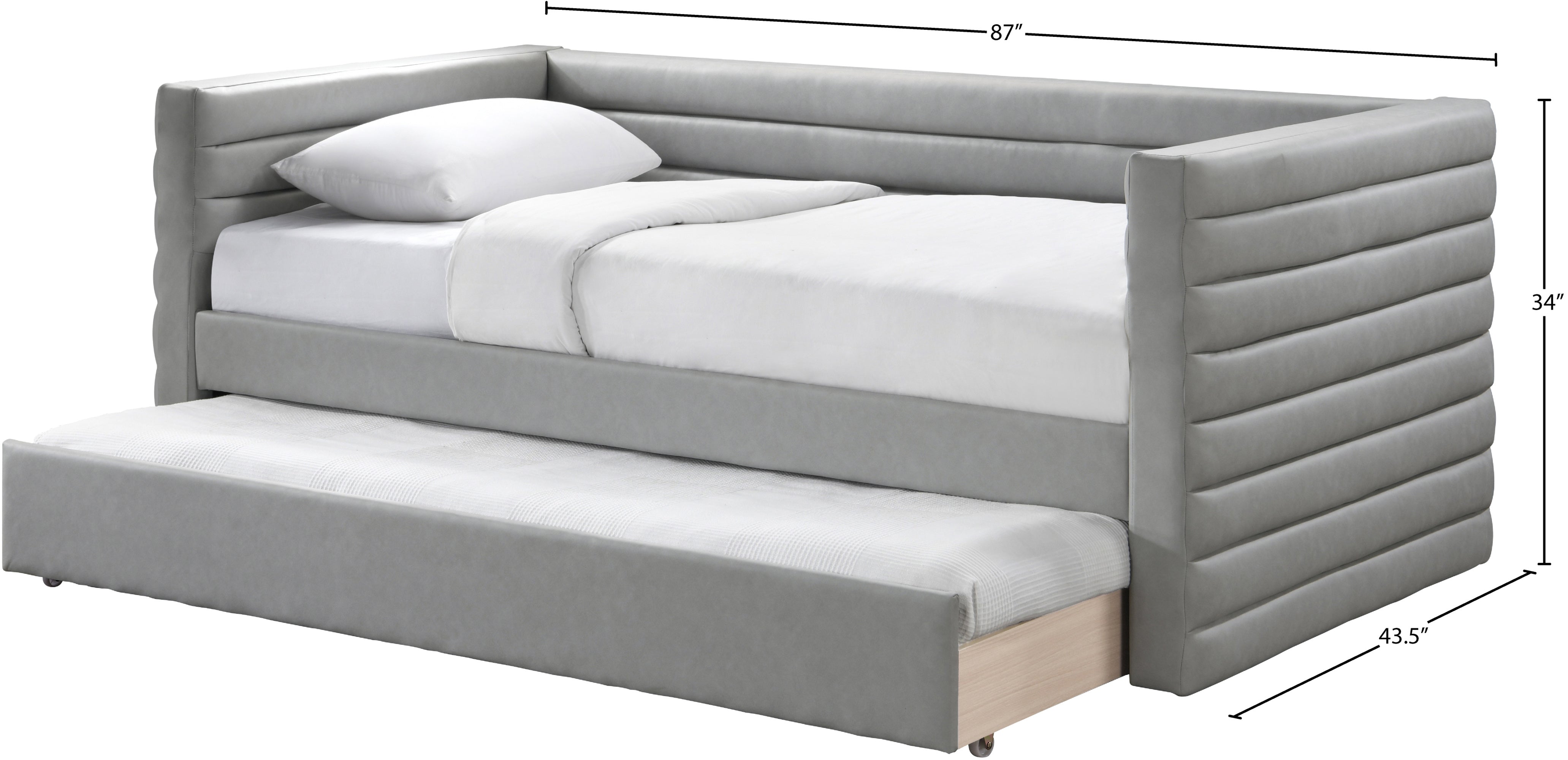 Beverly Vegan Leather Daybed - Modern Faux Leather Sofa Bed for Living Room, Guest Room & Small Spaces | Comfortable Sleeper Couch with Premium PU Leather
