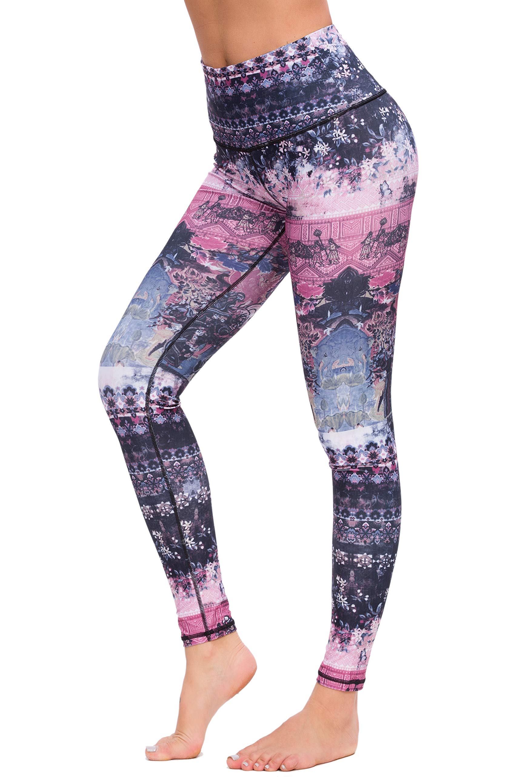 Zinmore Women's High Waisted Power Flex Yoga Pants - Printed Workout Running Leggings for Gym, Yoga & Activewear - Perfect for Fitness, Running & Lounge Wear