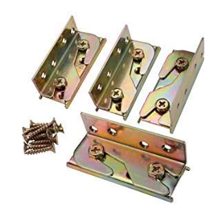 Heavy Duty Bed Rail Brackets Set of 4 - Universal Bed Frame Hook Brackets for Headboards & Footboards with Screws Included, Easy Installation - Perfect for Bedroom Furniture Assembly and DIY Bed Frame Repair